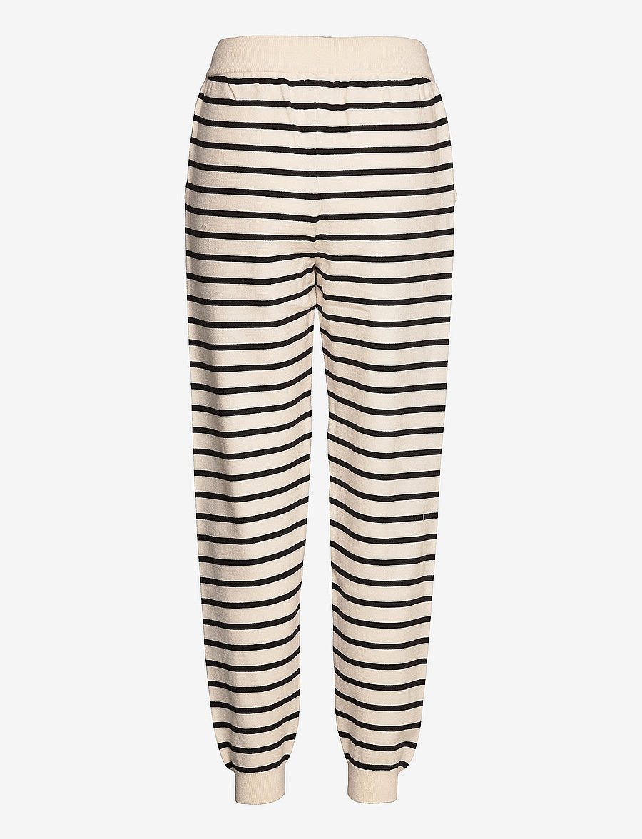 Coster Copenhagen - CC Heart comfy knit striped pants - creme/black stripes - 1