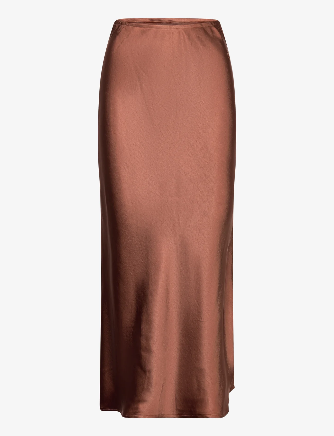 Coster Copenhagen - CC Heart SKYLER Mid-Length Skirt - satiinist seelikud - metallic brown - 0