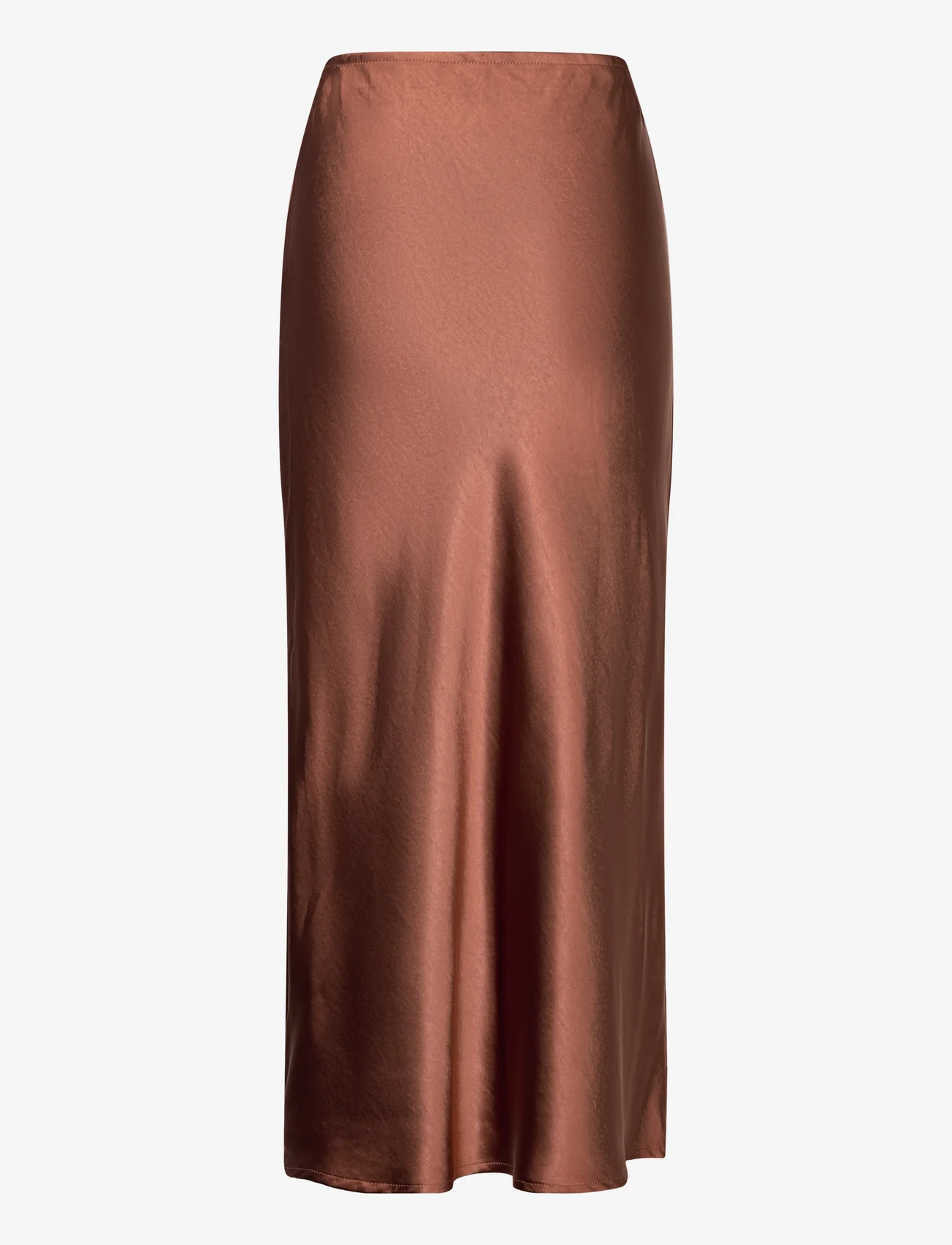 Coster Copenhagen - CC Heart SKYLER Mid-Length Skirt - satiinist seelikud - metallic brown - 1