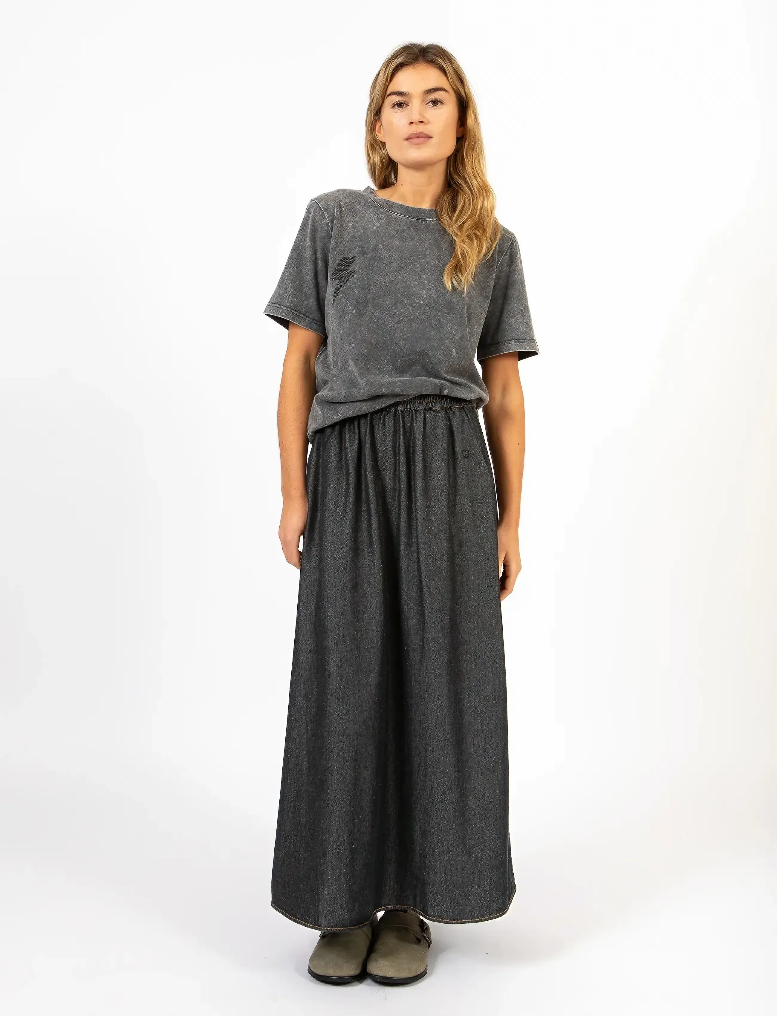 Coster Copenhagen - CC Heart ELLIS denim skirt - jeansröcke - black blue denim - 5
