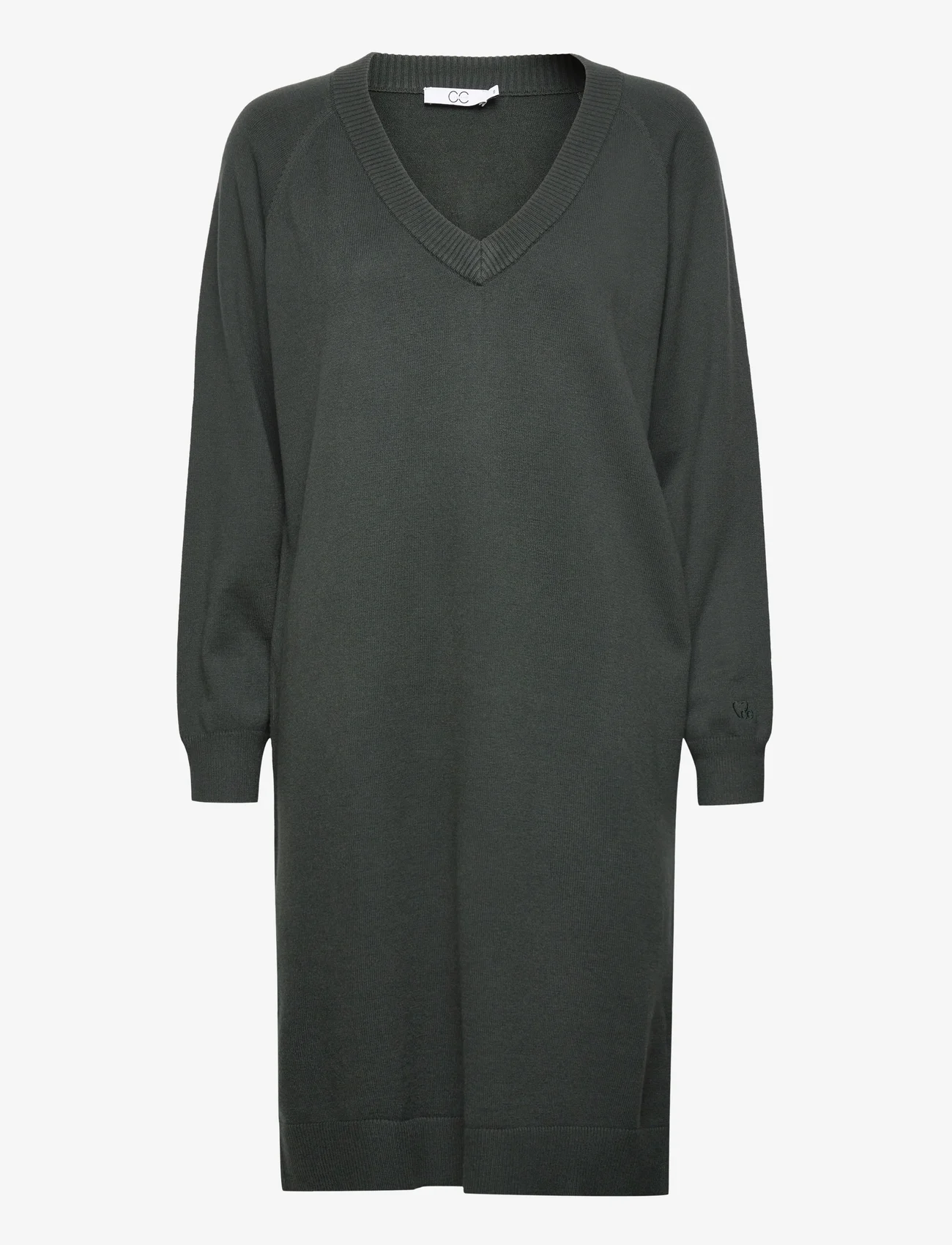 Coster Copenhagen - CC Heart CLARE comfy knit dress - megztos suknelės - dark green - 0