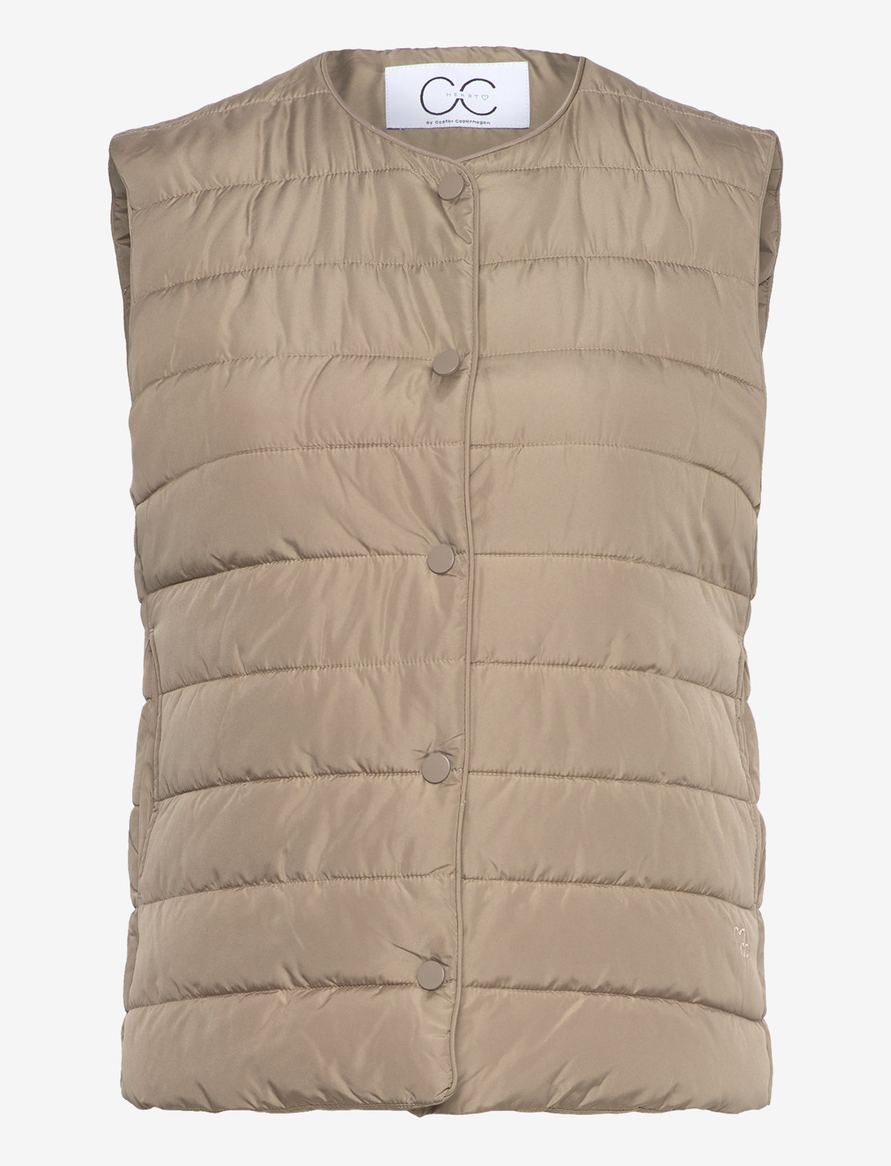 Coster Copenhagen - CC Heart ASTA quiltet vest - höstjackor - sand olive - 1