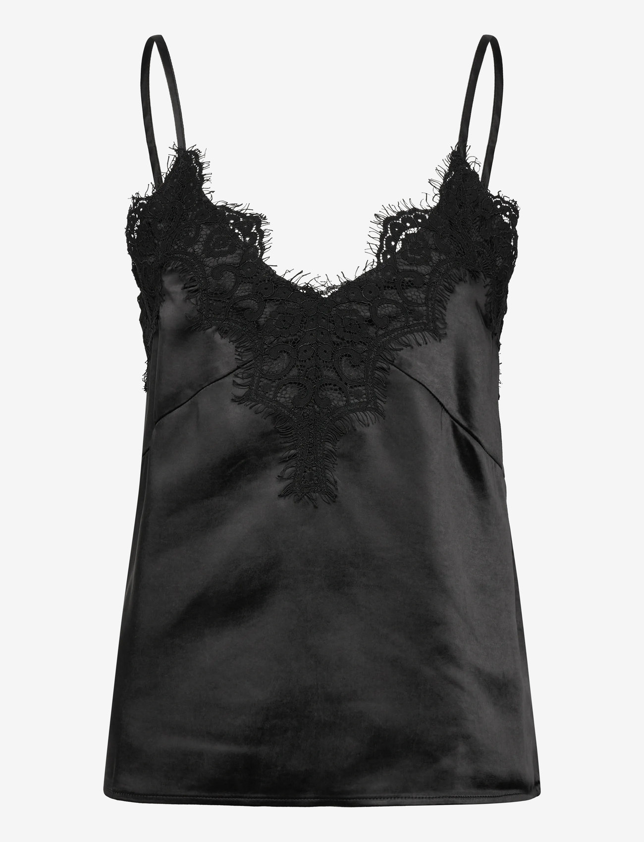 Coster Copenhagen - Top with lace detail - black - 0