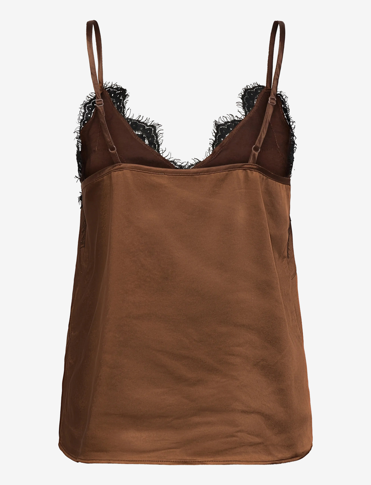 Coster Copenhagen - Top with lace detail - overdele - dark brown - 1
