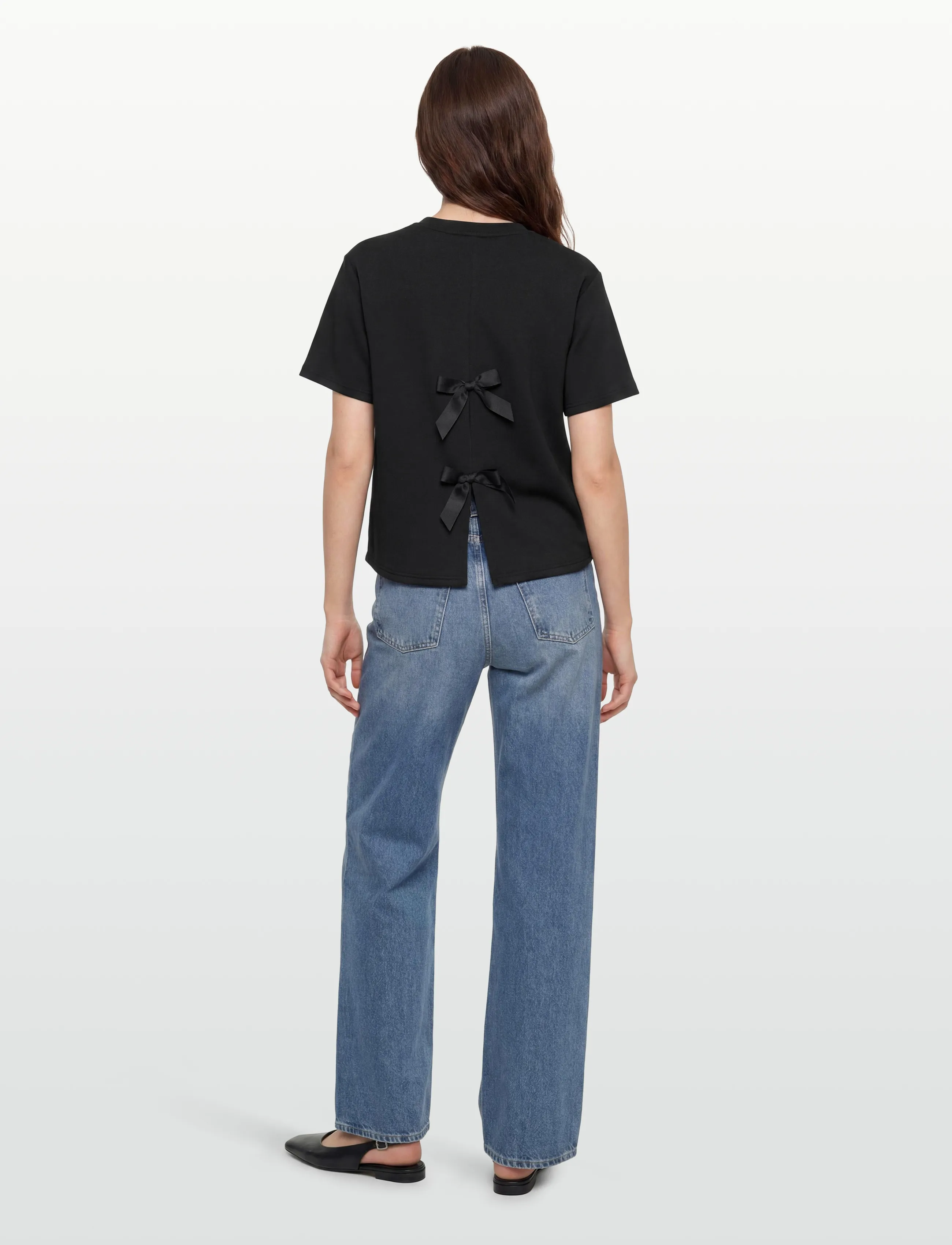 Coster Copenhagen - Sweat blouse with bows - hverdags stil - black - 4