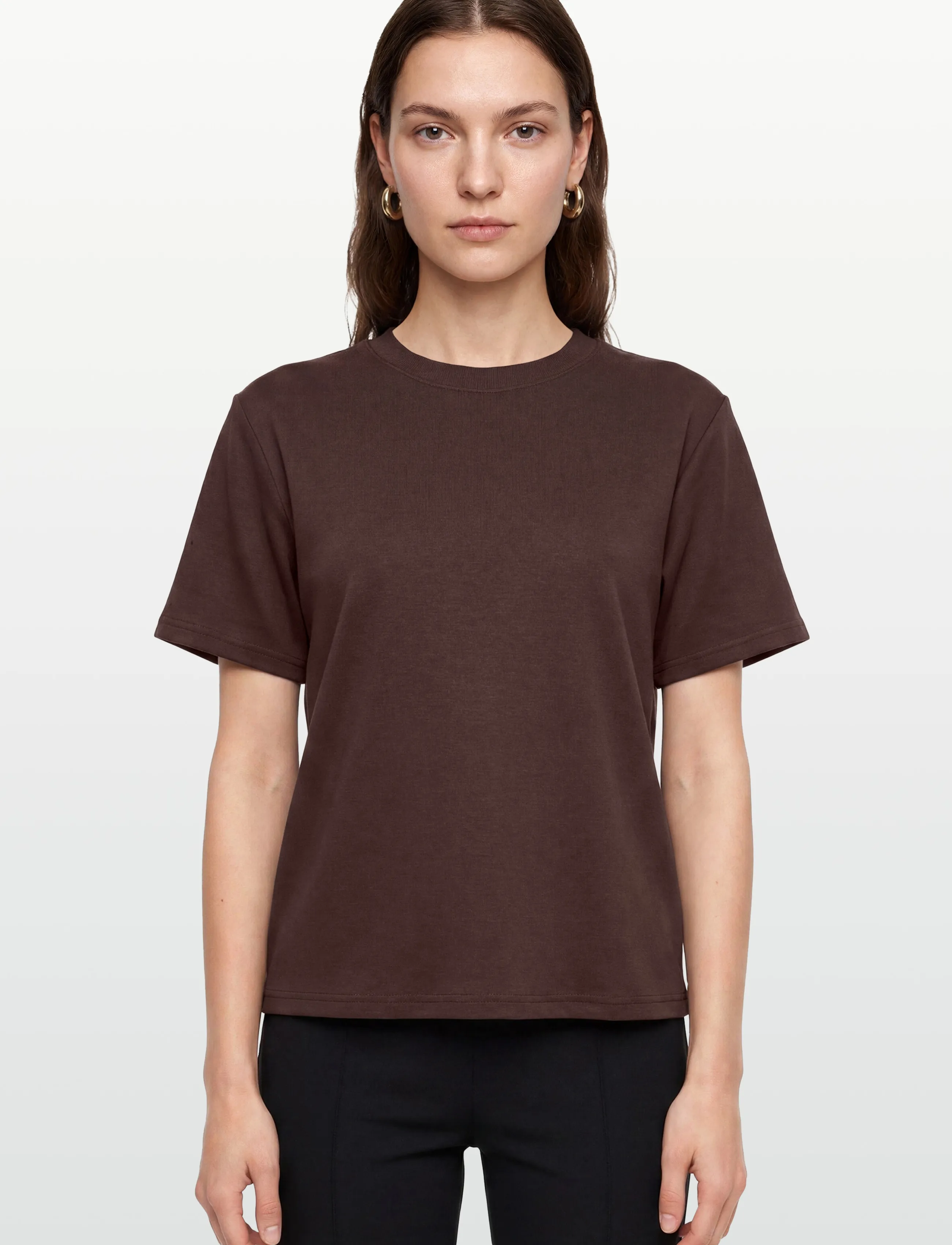 Coster Copenhagen - Sweat blouse with bows - laveste priser - dark brown - 3