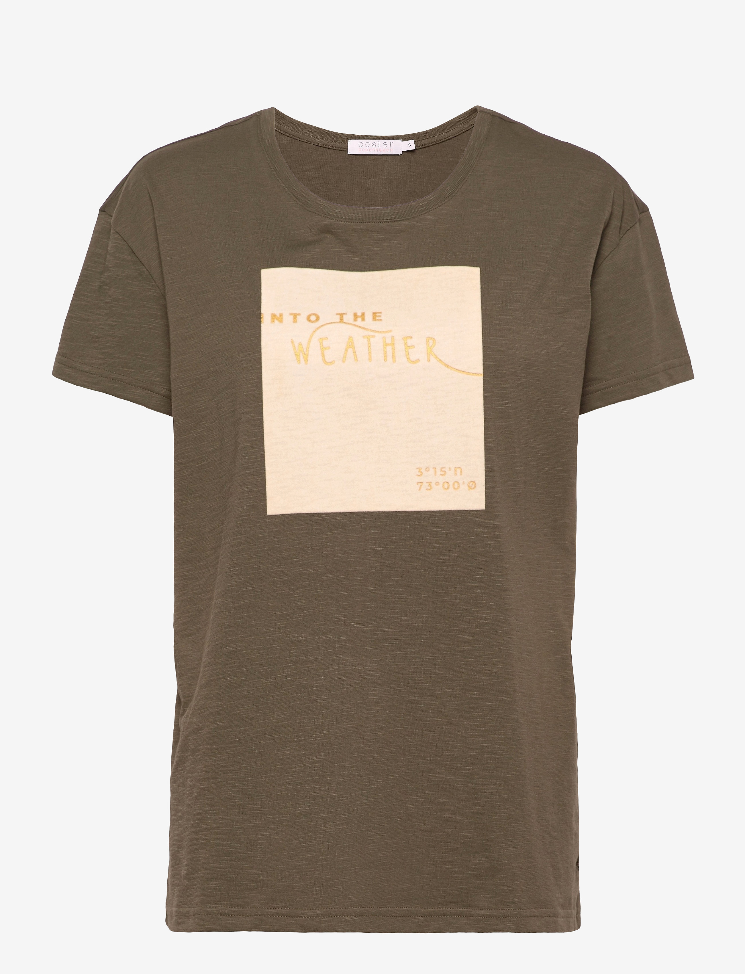 Coster Copenhagen Oversize t-shirt w. flock print - Coster Copenhagen - NIGHT GREEN / green