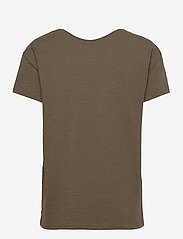 Coster Copenhagen - Oversize t-shirt w. flock print - t-skjorter - night green - 1