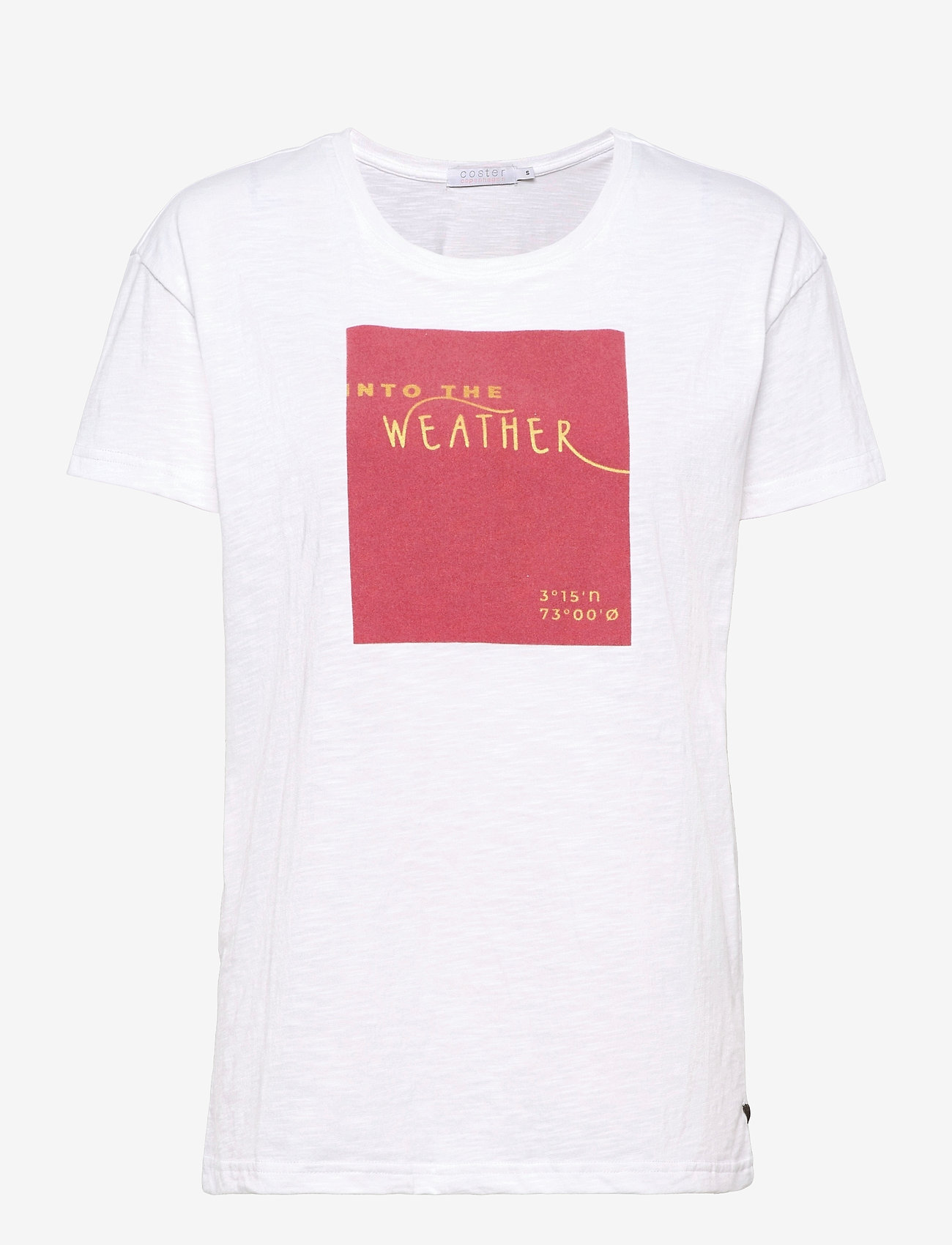 Coster Copenhagen - Oversize t-shirt w. flock print - marškinėliai - white - 0