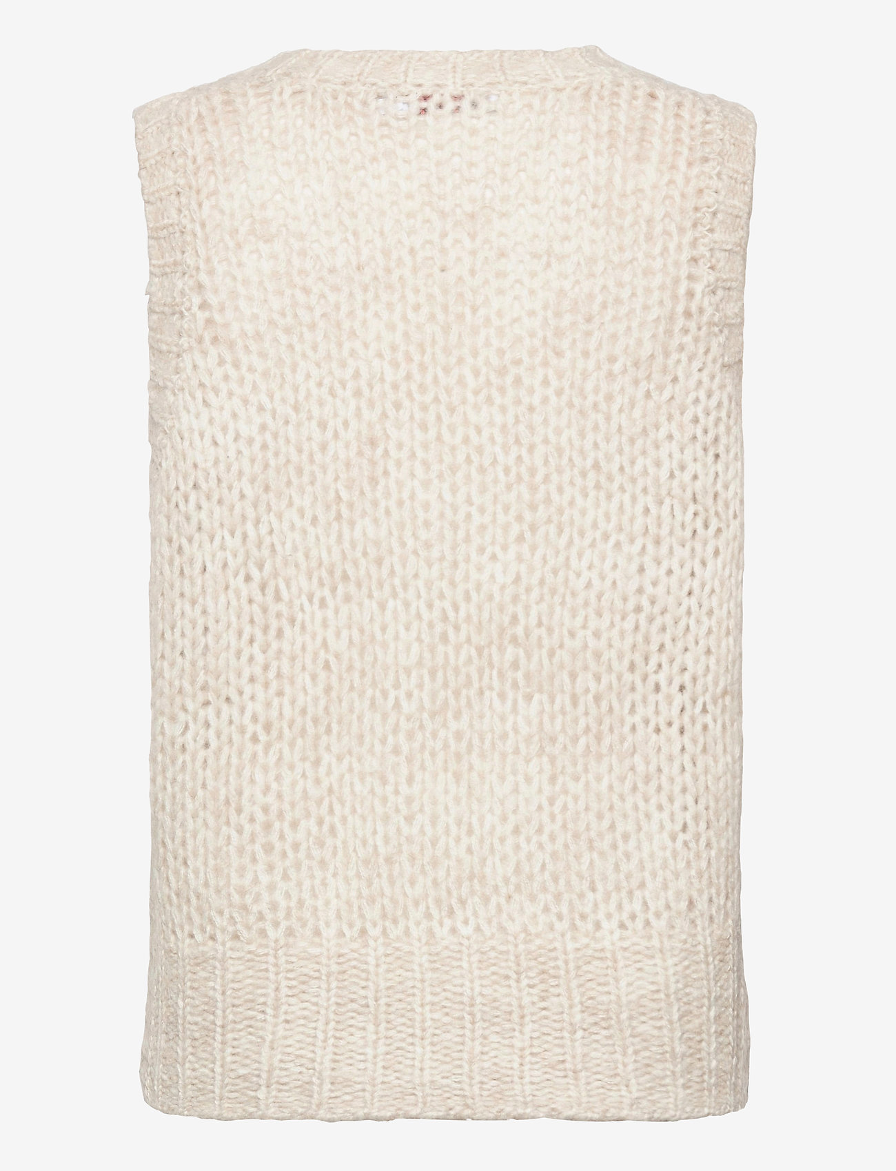 Coster Copenhagen - Vest with v-neck and slits - white camel - 1