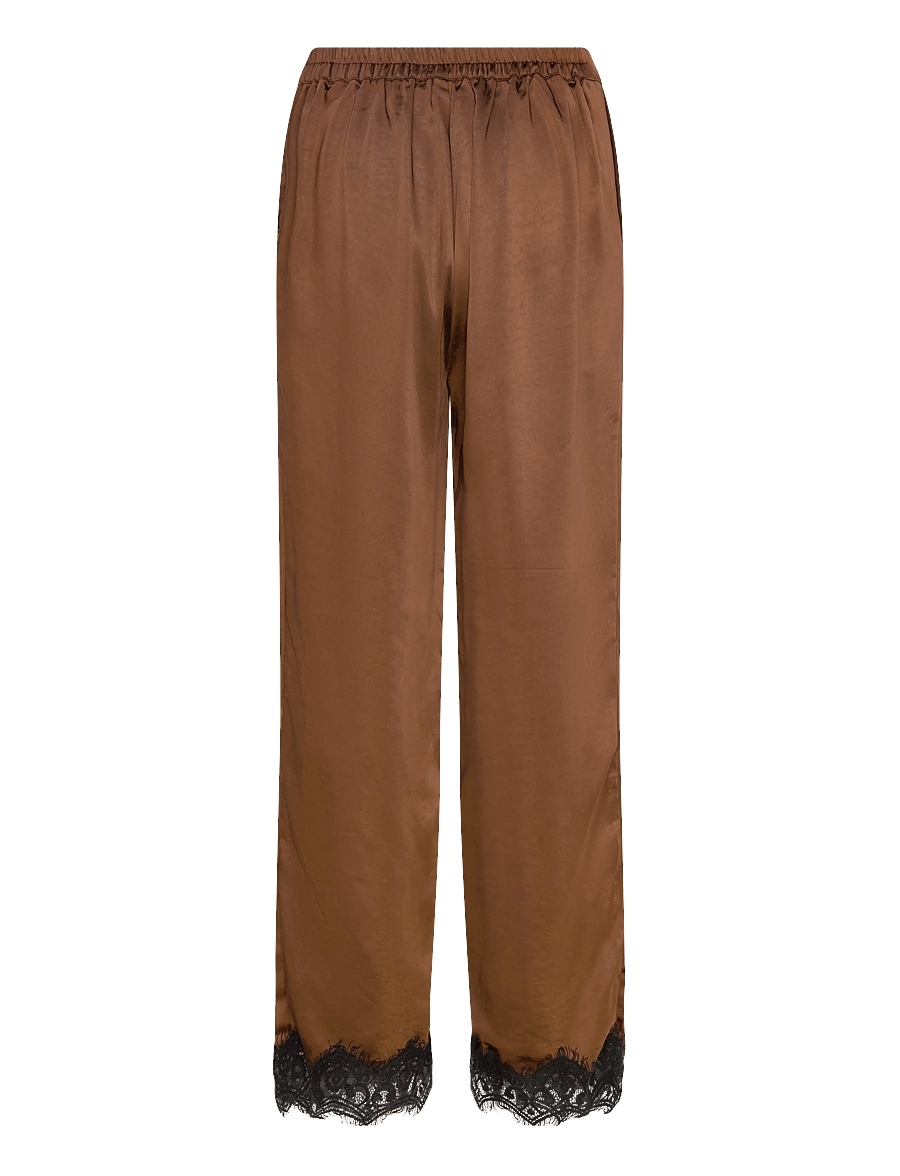 Coster Copenhagen - Pants with lace detail - spodnie od piżamy - dark brown - 1