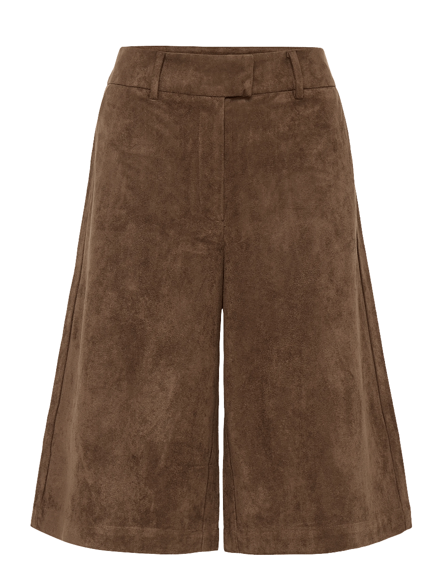 Coster Copenhagen - Faux suede shorts - casual shorts - dark brown - 0