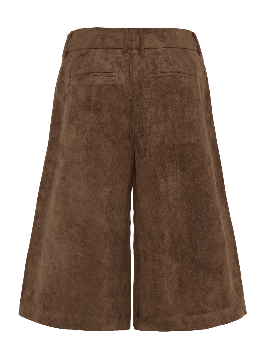 Coster Copenhagen - Faux suede shorts - casual shorts - dark brown - 1
