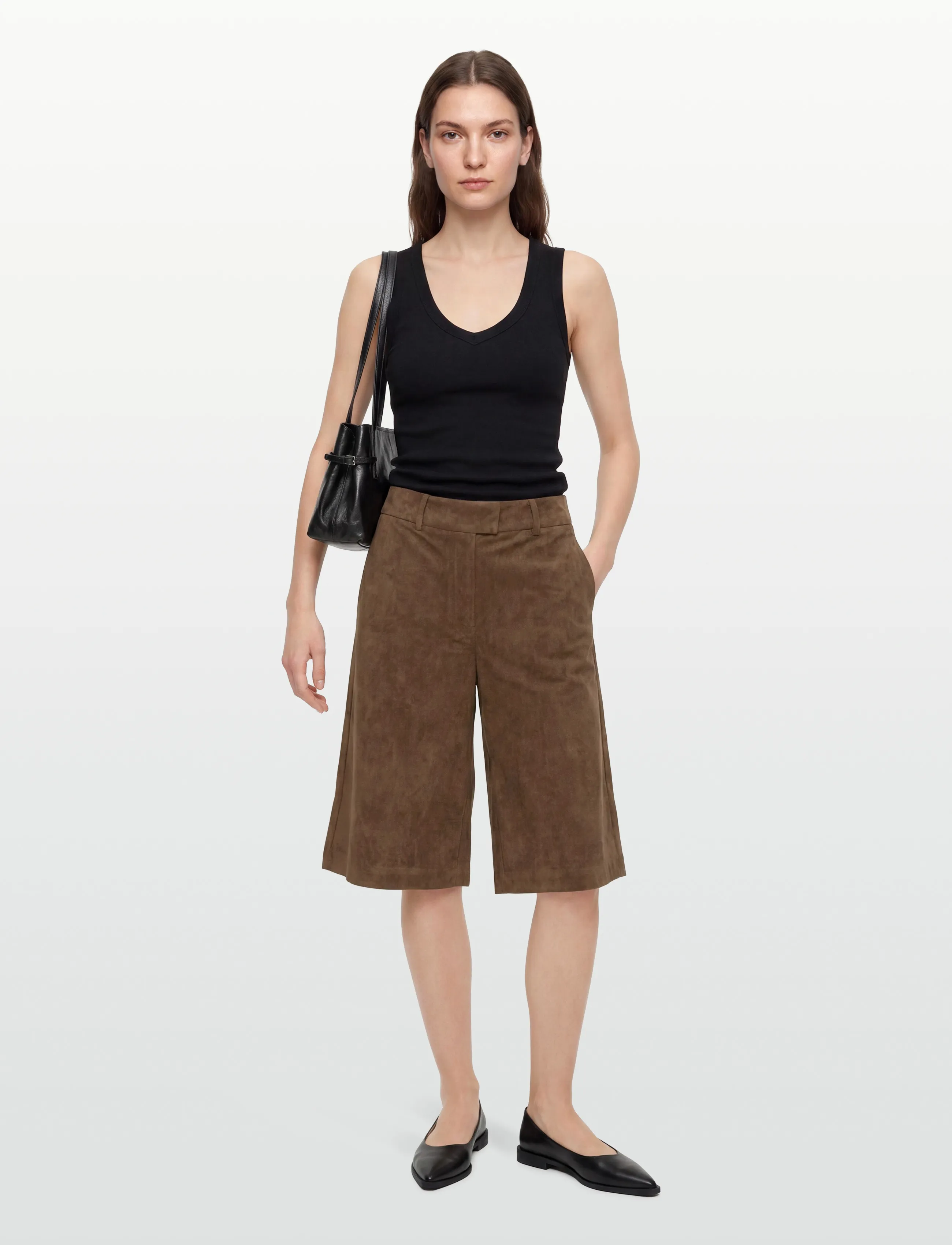 Coster Copenhagen Faux Suede Shorts, 42, Braun - Casual Frauen