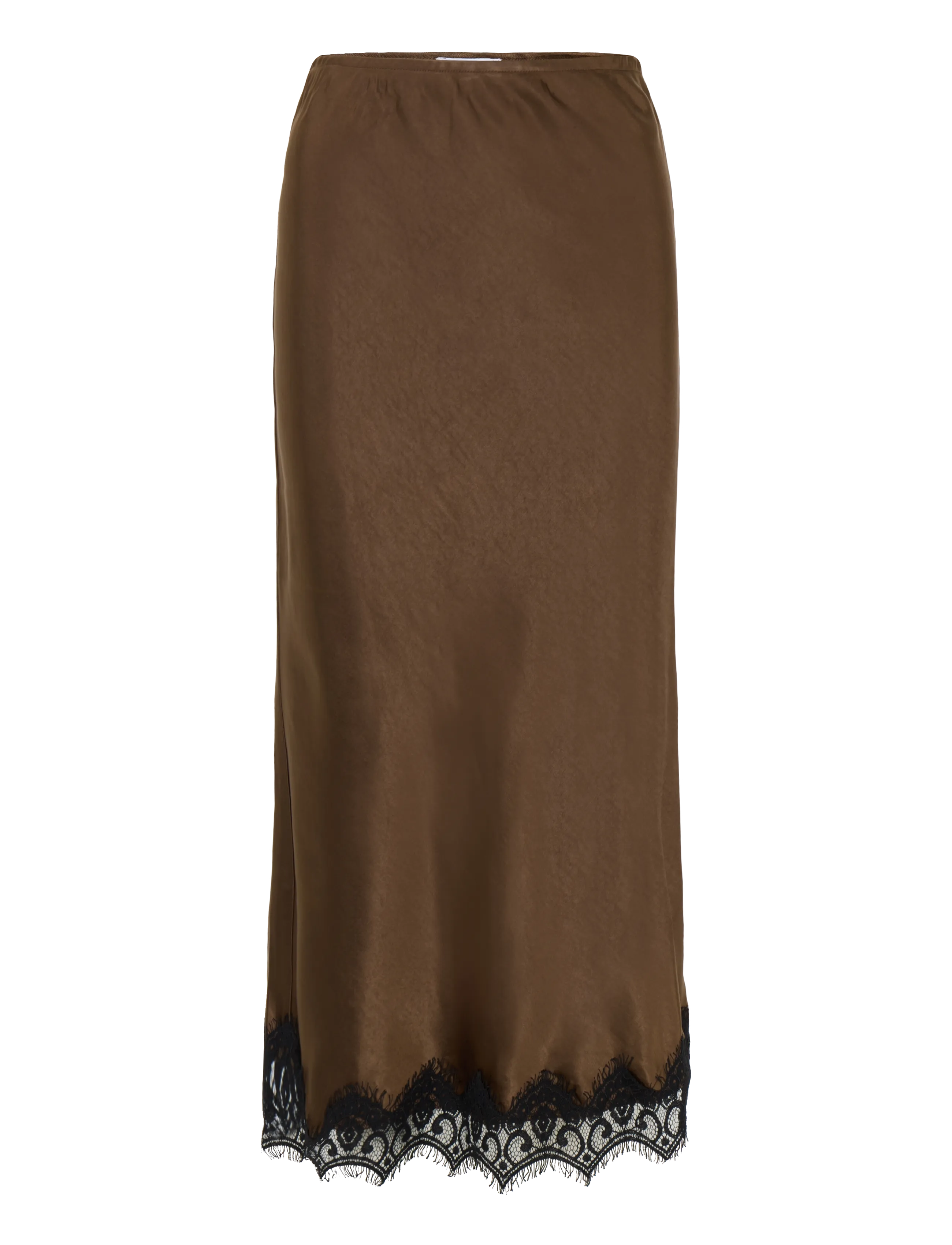 Coster Copenhagen Skirt with lace detail - Kleidung - DARK BROWN / brown