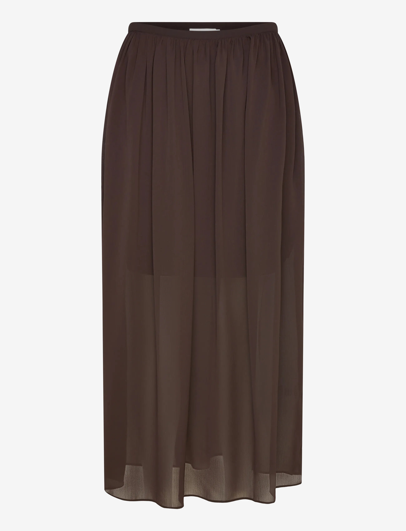 Coster Copenhagen - Transparent midi skirt - midi nederdele - dark brown - 0