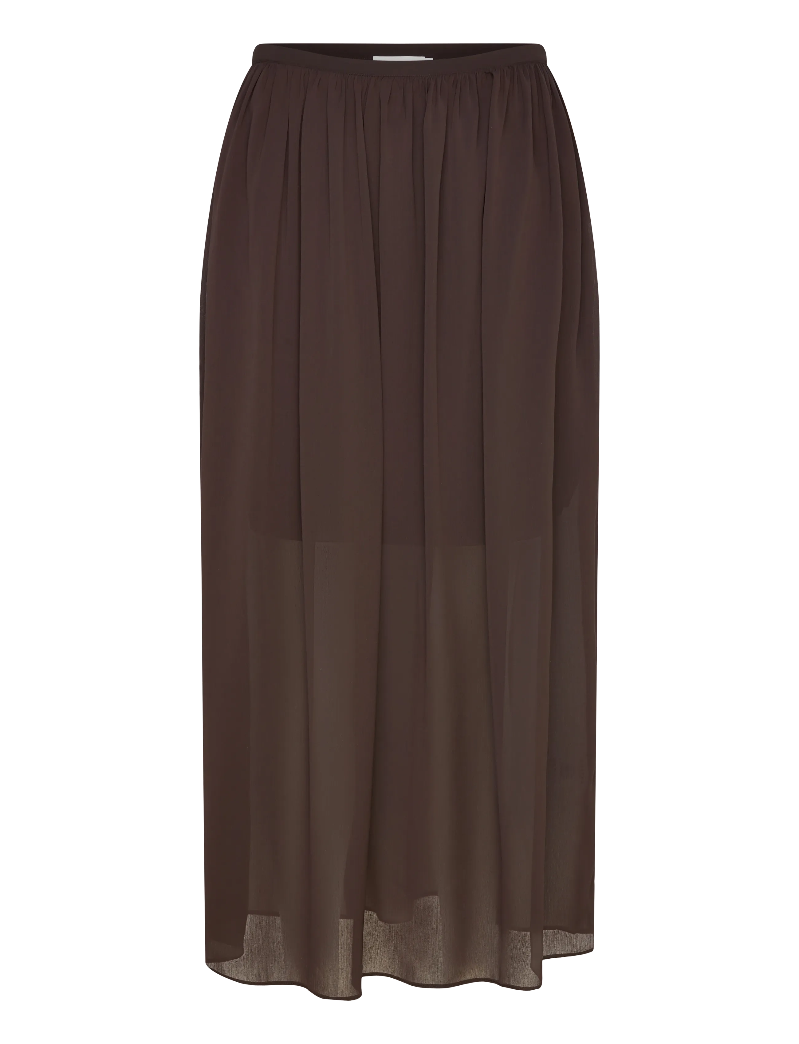 Coster Copenhagen Transparent midi skirt - Nederdele - DARK BROWN / brown