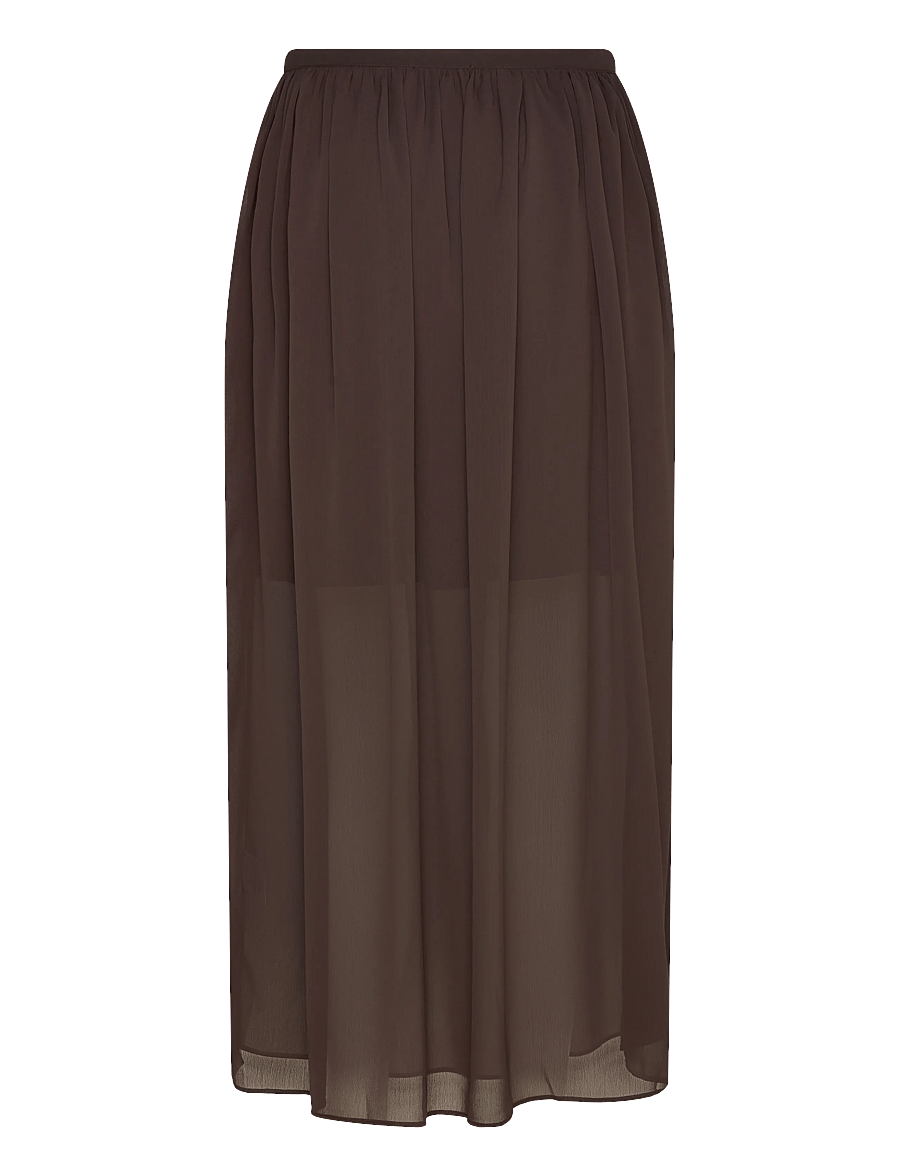 Coster Copenhagen - Transparent midi skirt - midi nederdele - dark brown - 1