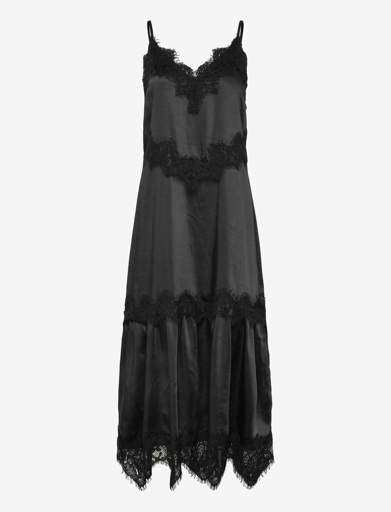 Coster Copenhagen - Dress with lace detail - slip dresses - black - 0