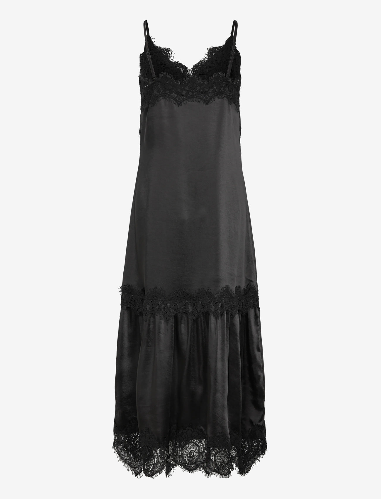 Coster Copenhagen - Dress with lace detail - slip dresses - black - 1