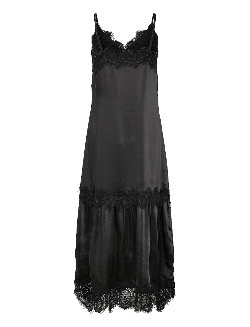 Coster Copenhagen - Dress with lace detail - slip dresses - black - 1
