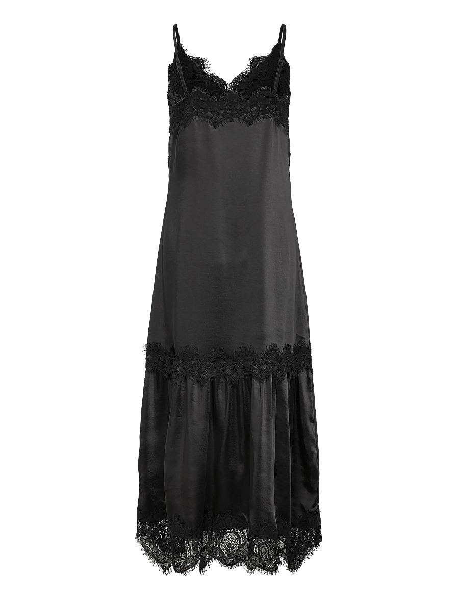 Coster Copenhagen - Dress with lace detail - schlupfkleider - black - 1