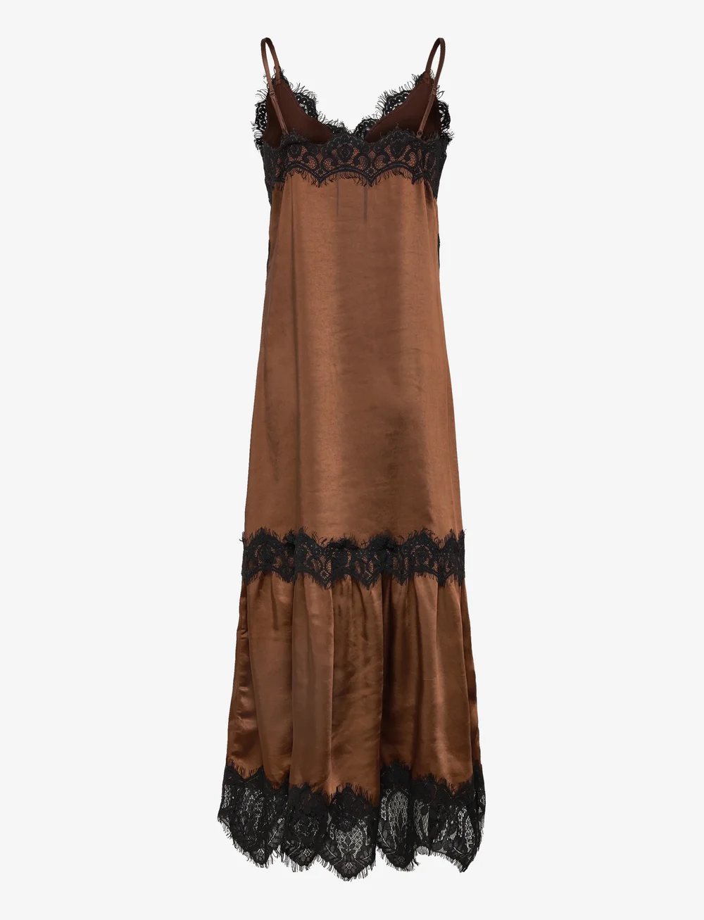 Coster Copenhagen - Dress with lace detail - slip-in jurken - dark brown - 1