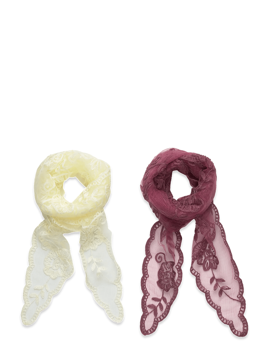 Coster Copenhagen - Lace scarves - 2 pack - lakati - creme/burgundy mix - 0