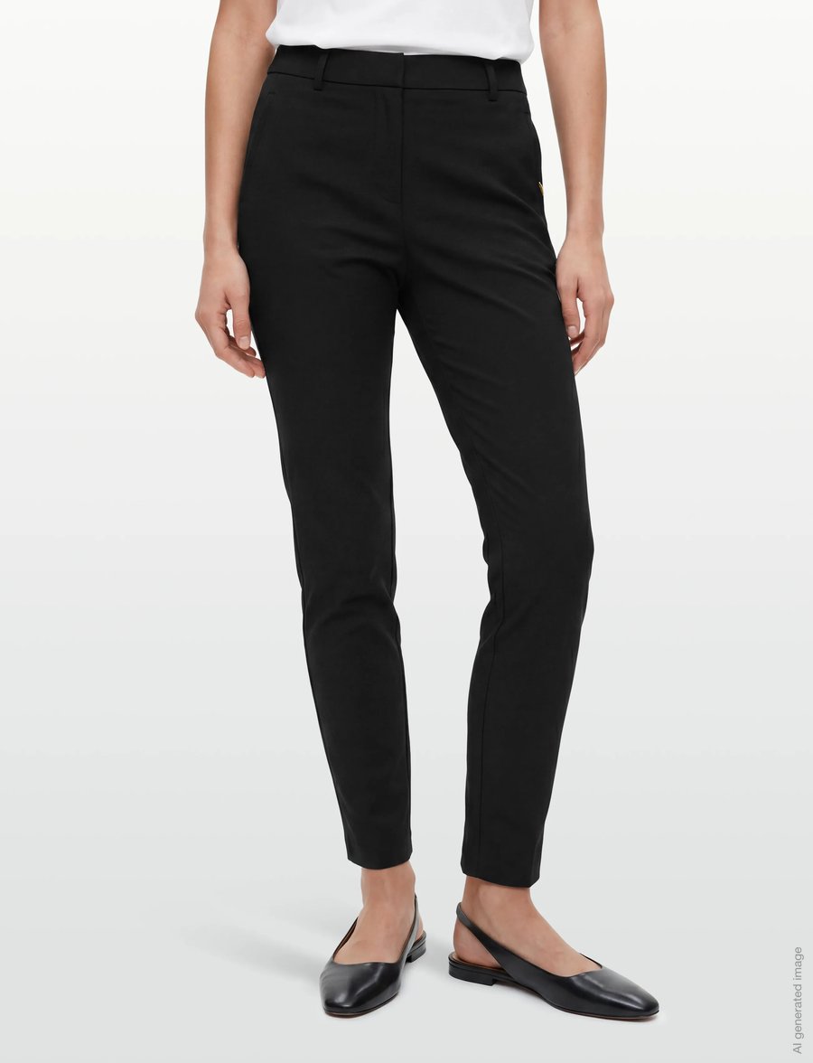 Coster Copenhagen - Pants normal length - Stella fit - slim-fit hosen - black - 3