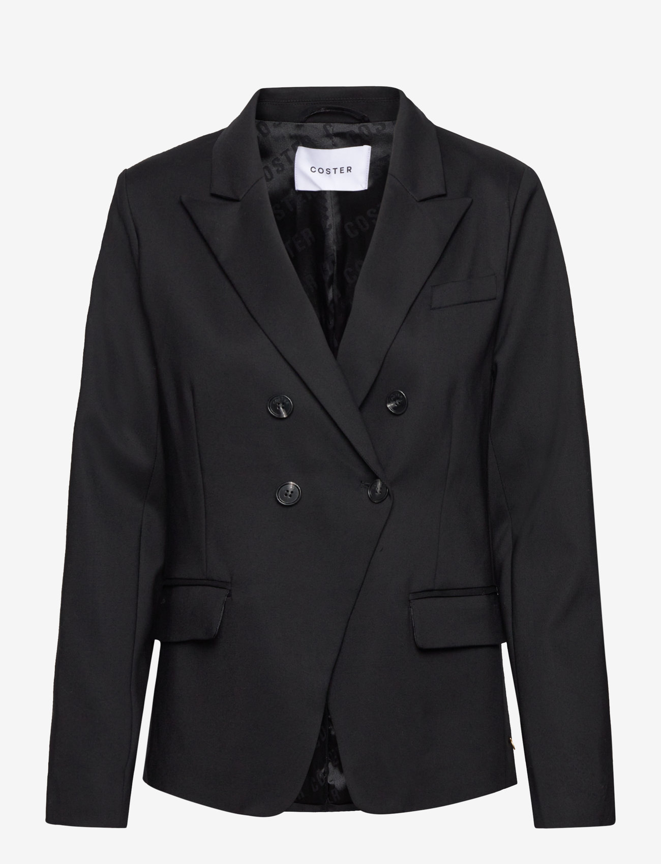 Coster Copenhagen - Double-breasted blazer with utility - dobbeltradede blazere - black - 0