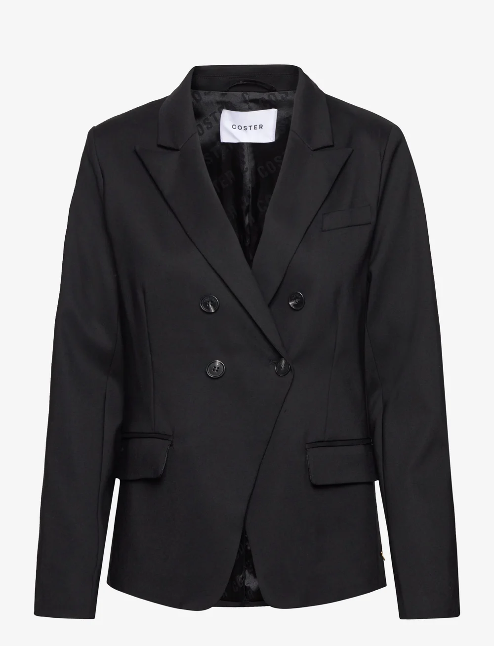 Coster Copenhagen - Double-breasted blazer with utility - dubbelknäppta kavajer - black - 0