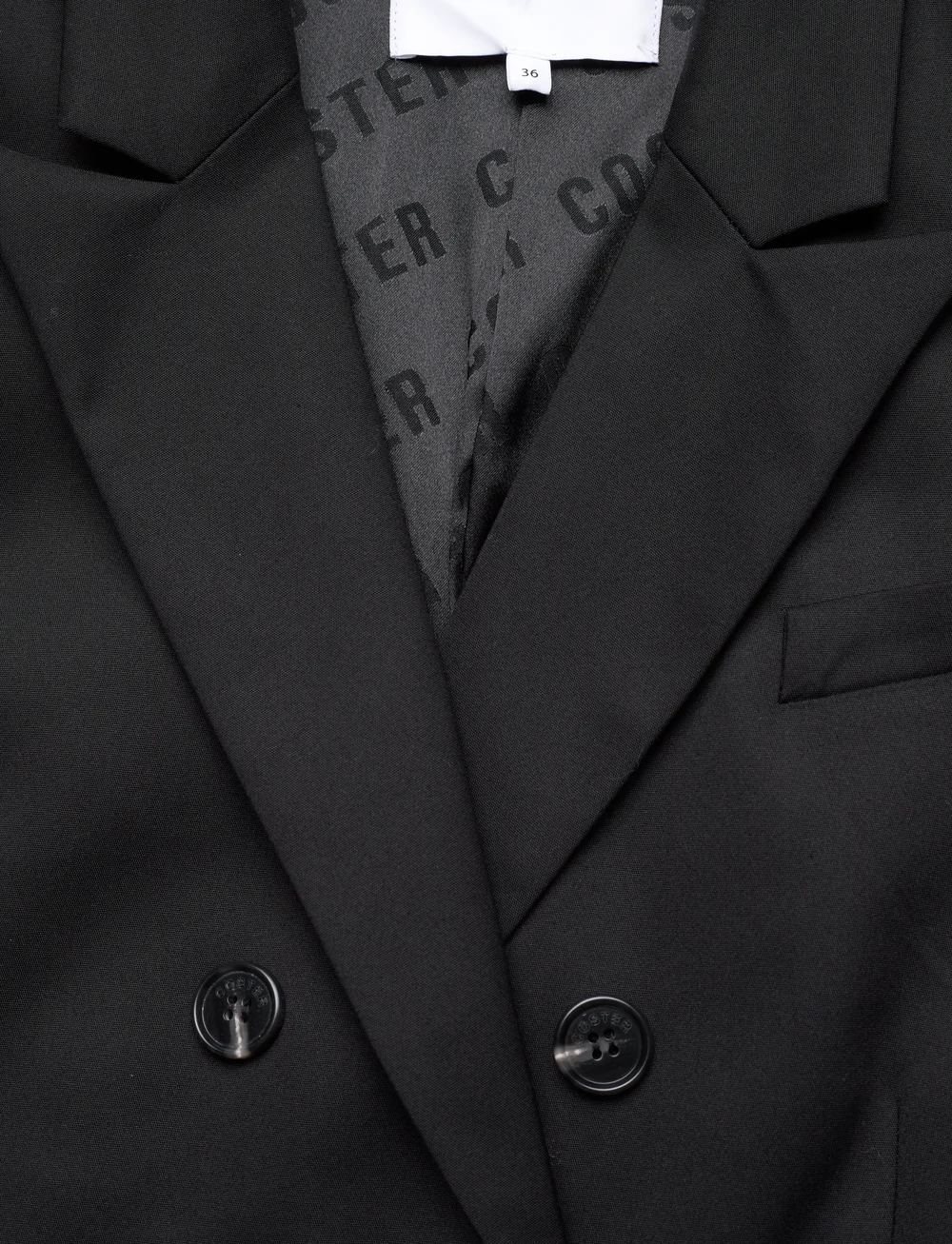 Coster Copenhagen - Double-breasted blazer with utility - dubbelknäppta kavajer - black - 2