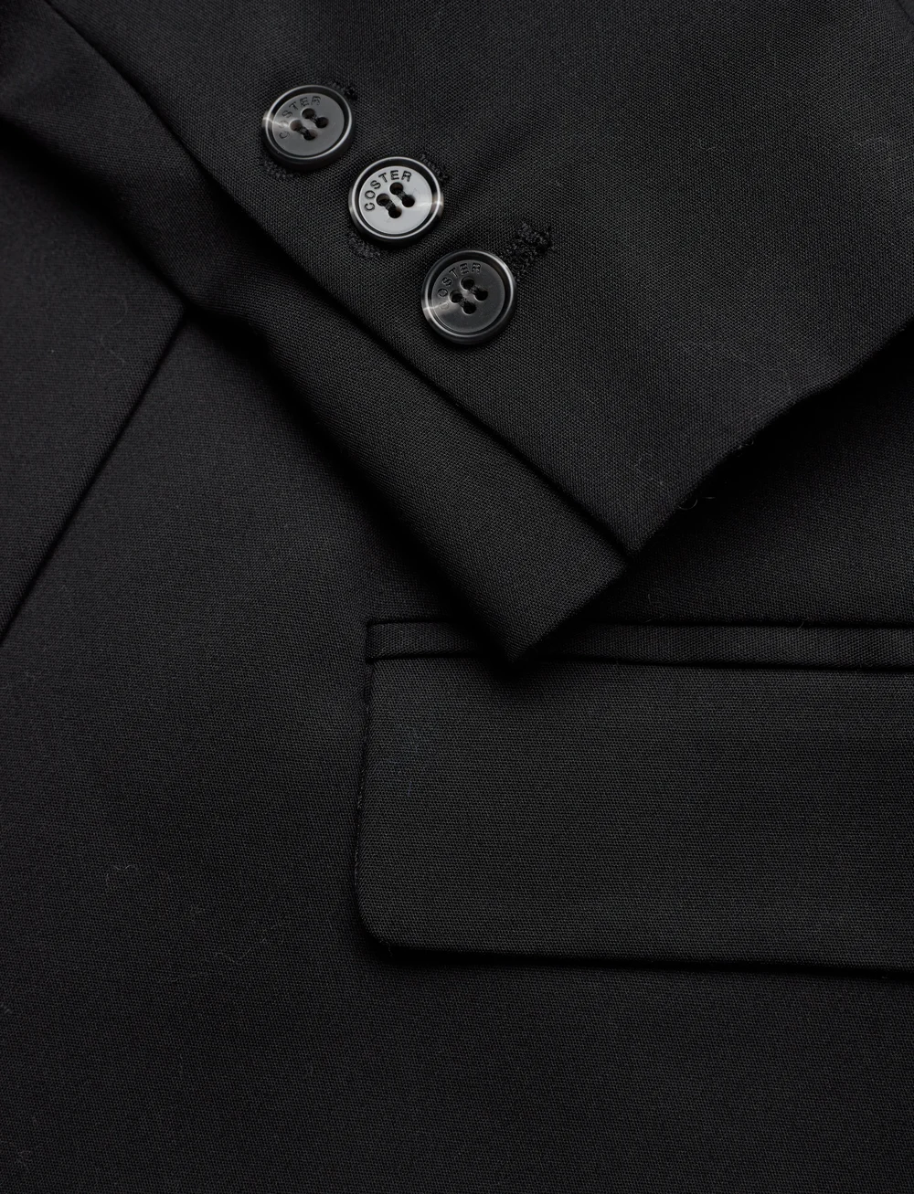 Coster Copenhagen - Double-breasted blazer with utility - dubbelknäppta kavajer - black - 3