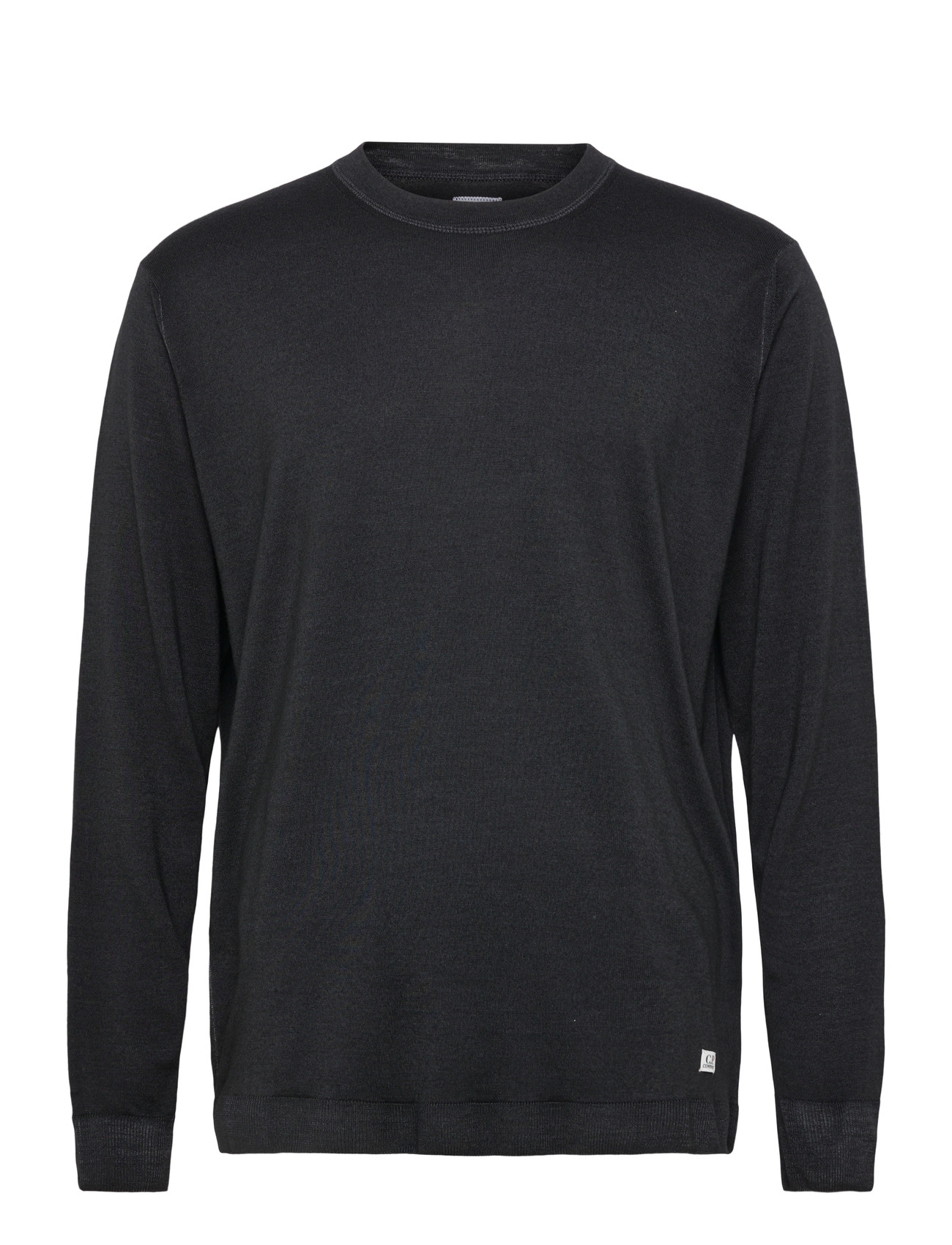 C.P. Company Merino Wool Fast Dyed Crew Neck Logo Knit - Black - L 2