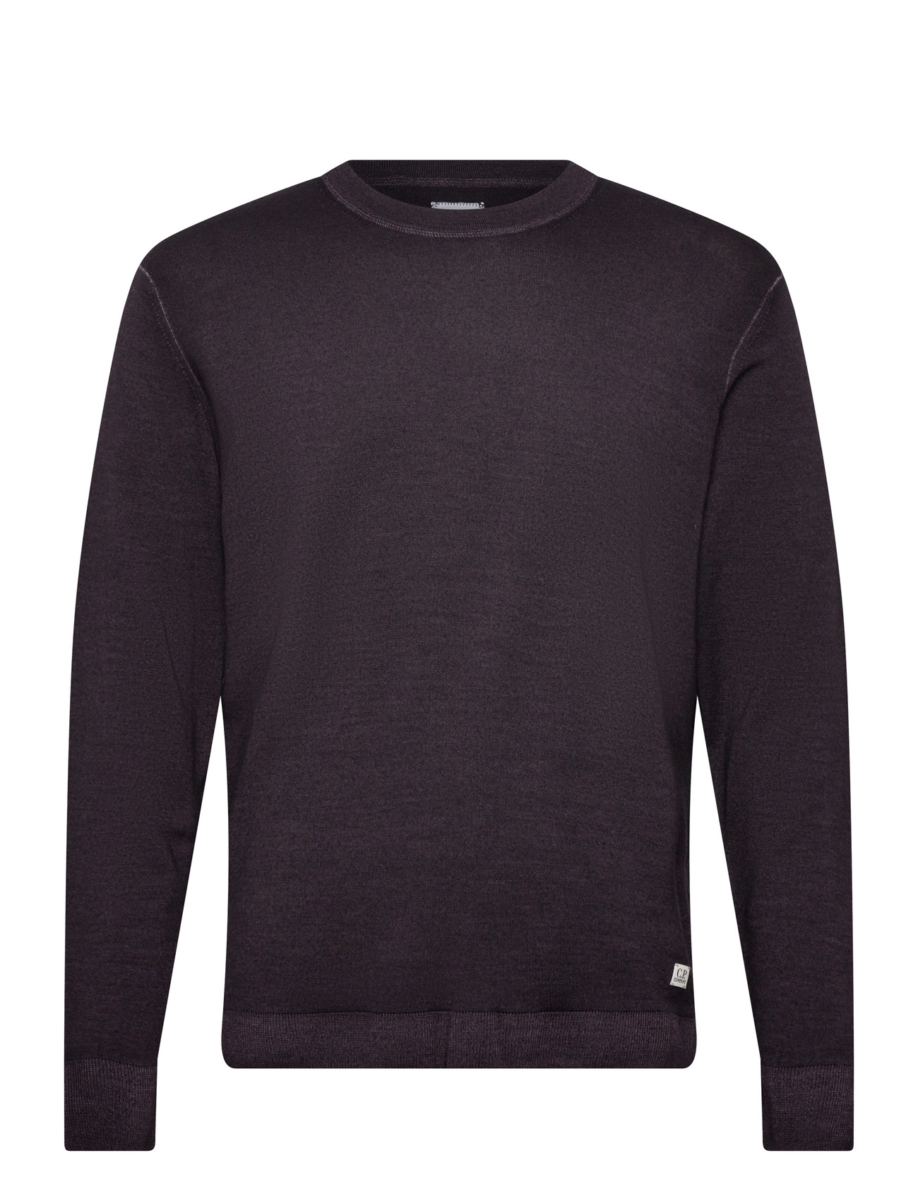 C.P. Company Merino Wool Fast Dyed Crew Neck Logo Knit - Black - L 1