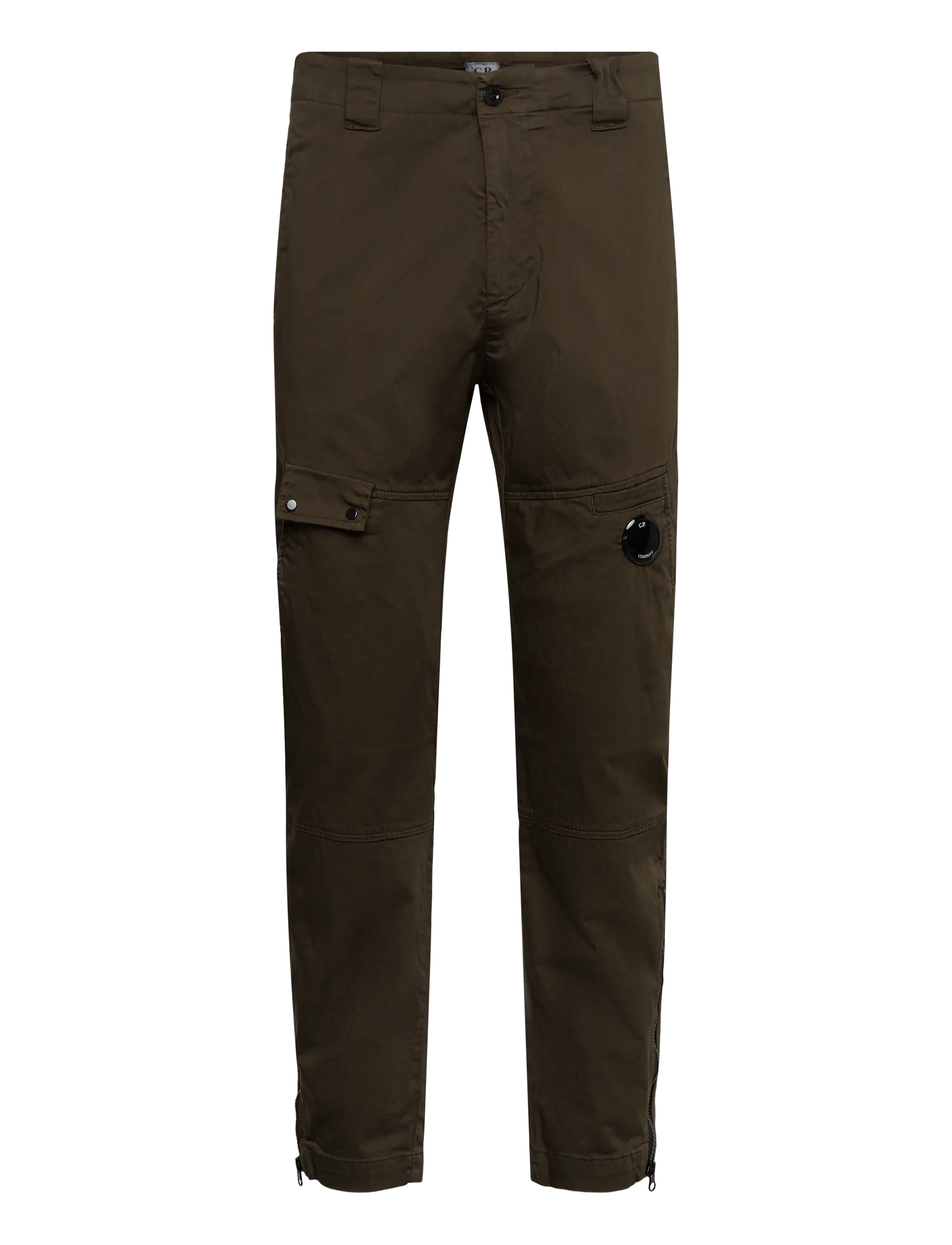 C.P. Company Stretch Sateen Utility Pants, 46, Trousers, Khakigrün - Casual, Männerswear