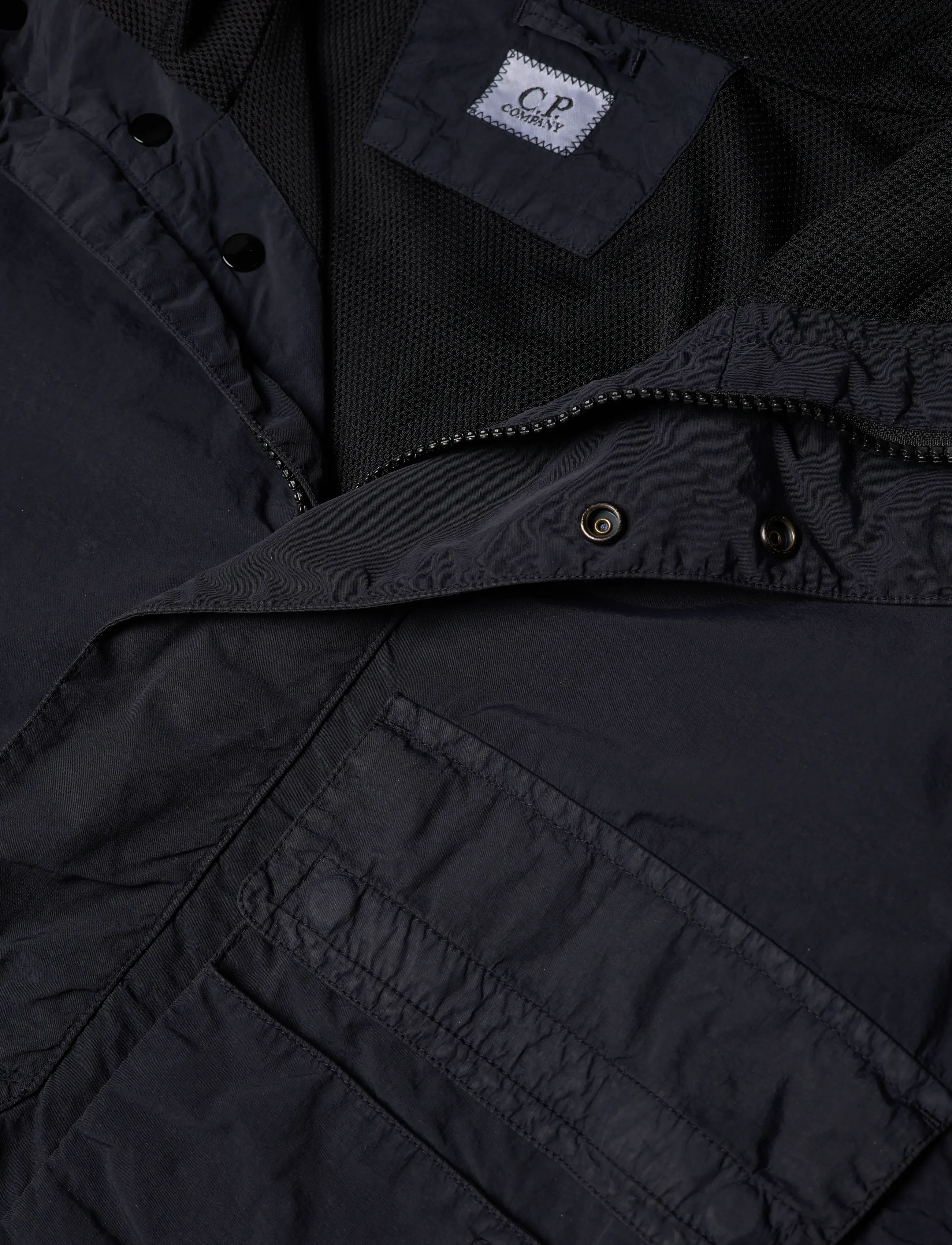 C.P. Company - Flat Nylon Hooded Overshirt - total eclipse - 5