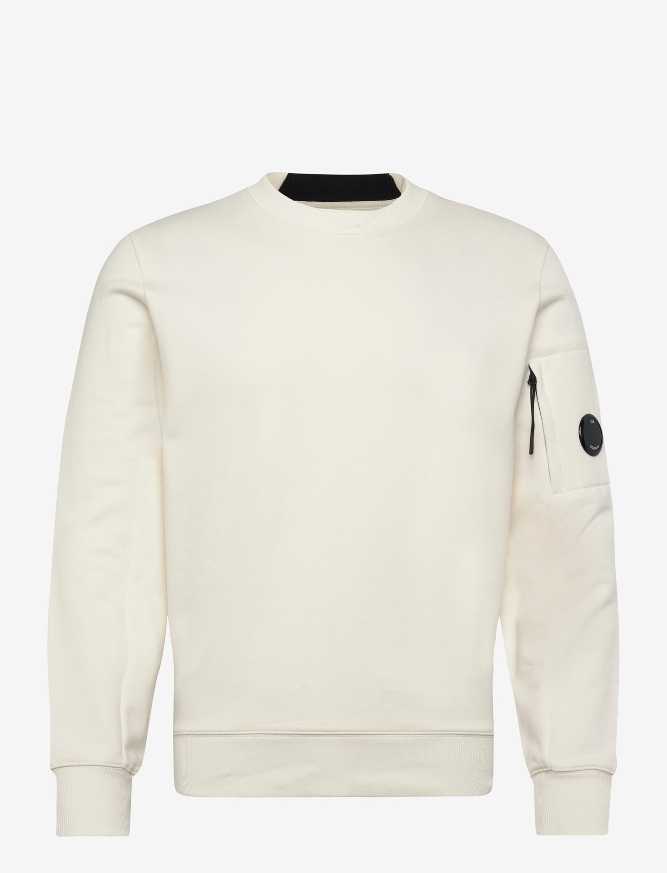 C.P. Company - Diagonal Raised Fleece Crew Neck Sweatshirt - kläder - gauze white - 0