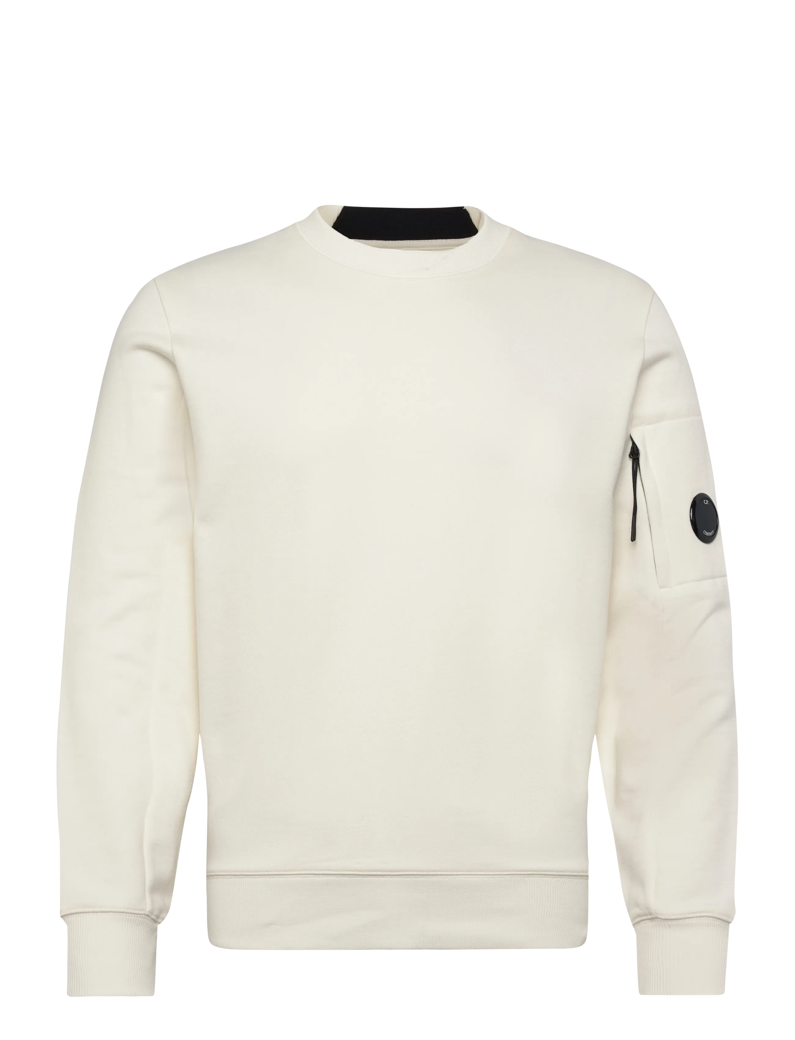 Diagonal Raised Fleece Crew Neck Sweatshirt - GAUZE WHITE