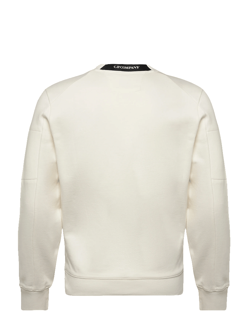C.P. Company - Diagonal Raised Fleece Crew Neck Sweatshirt - kläder - gauze white - 1