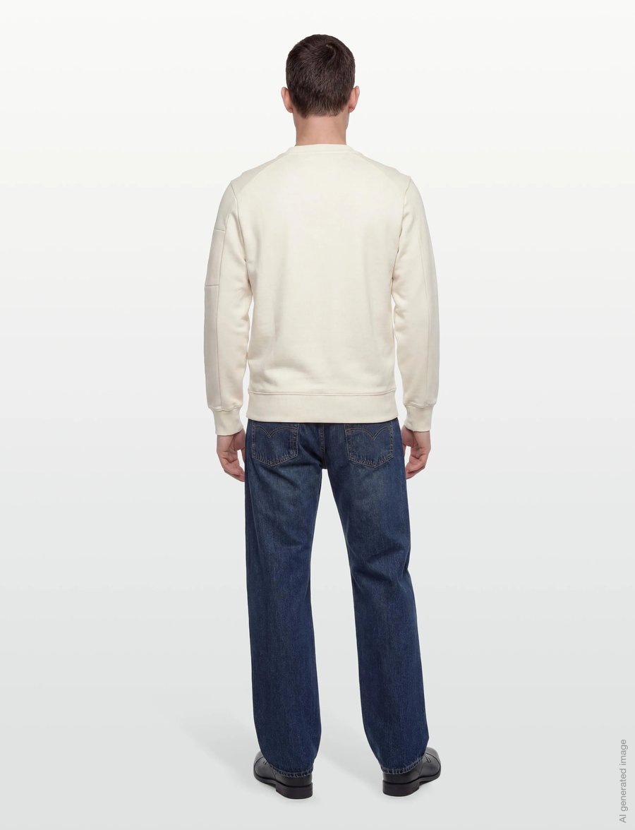 C.P. Company - Diagonal Raised Fleece Crew Neck Sweatshirt - sweatshirts - gauze white - 4