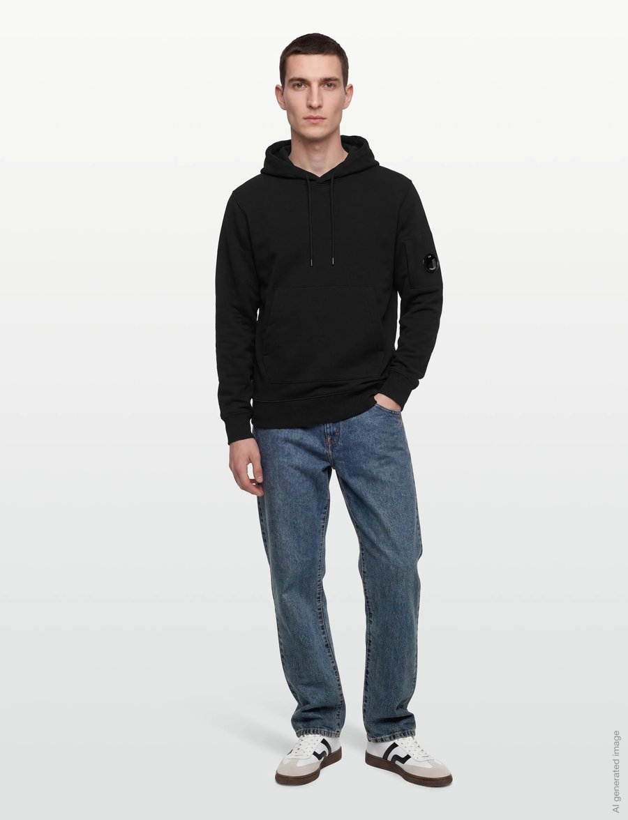 C.P. Company - Diagonal Raised Fleece Hooded Sweatshirt - sweats à capuche - black - 0