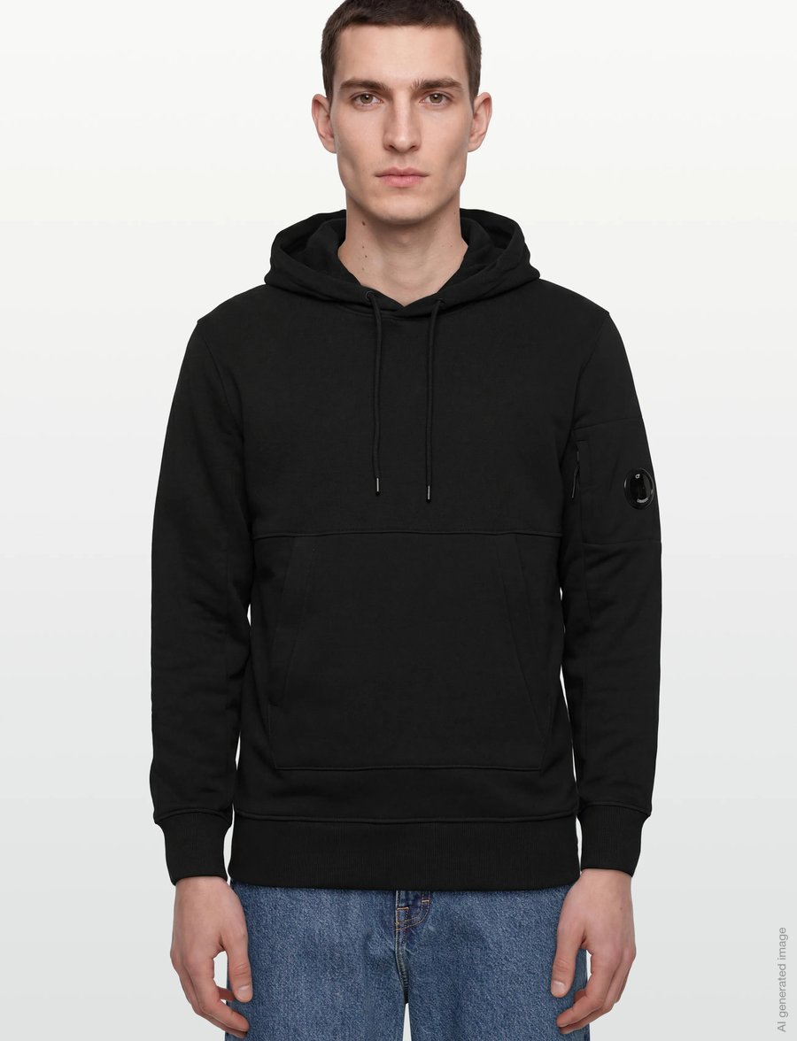 C.P. Company - Diagonal Raised Fleece Hooded Sweatshirt - sweats à capuche - black - 3