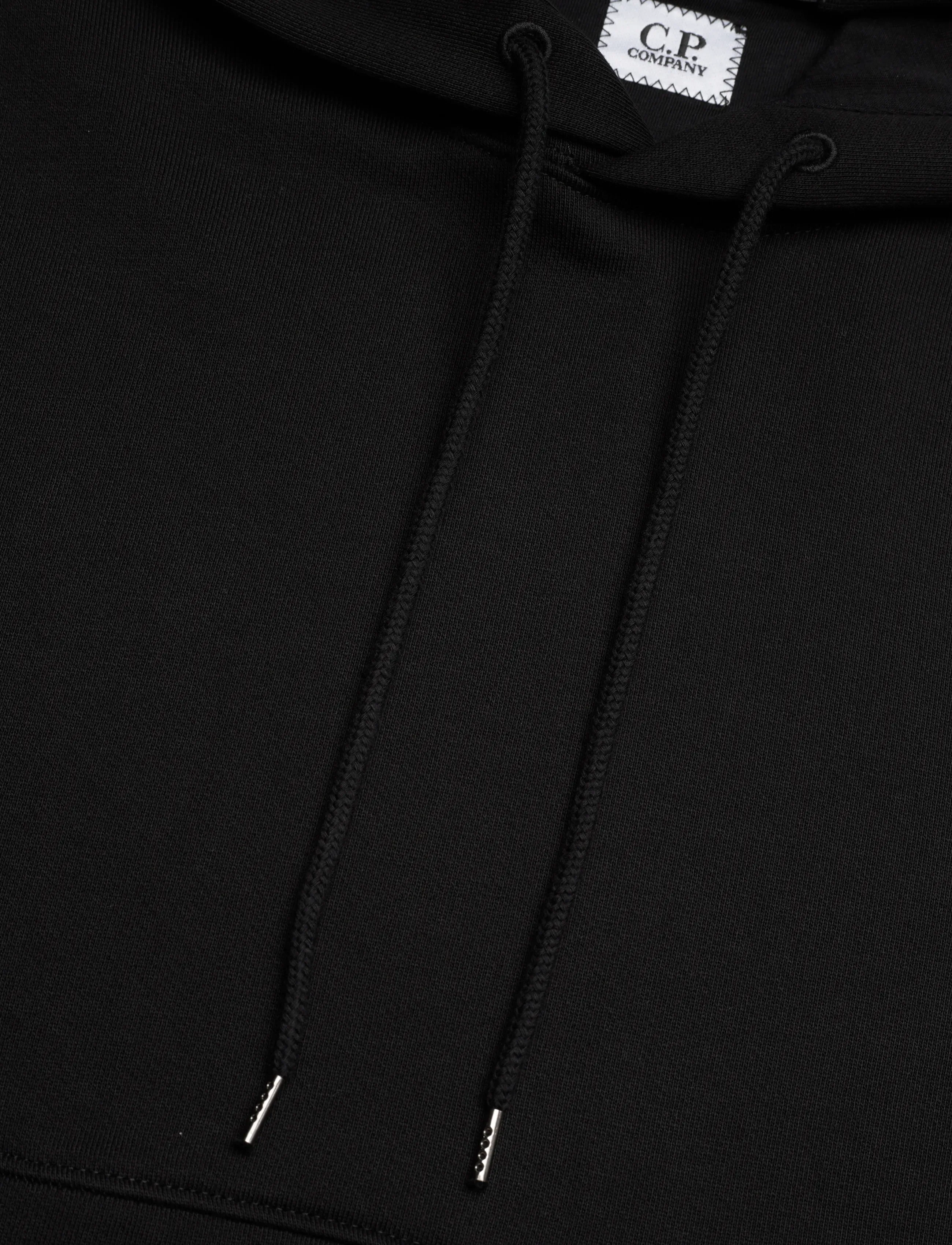 C.P. Company - Diagonal Raised Fleece Hooded Sweatshirt - hættetrøjer - black - 5