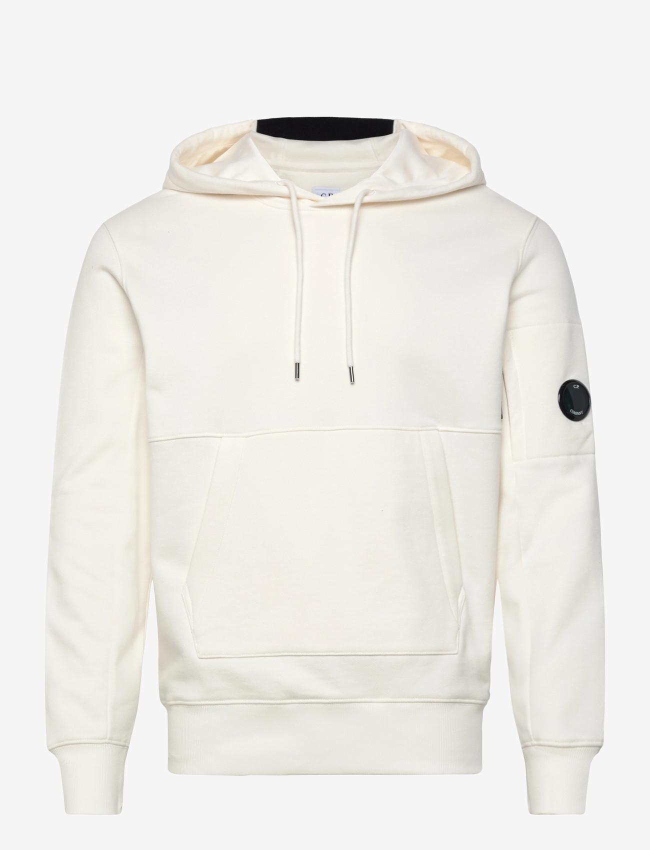 C.P. Company - Diagonal Raised Fleece Hooded Sweatshirt - hettupeysur - gauze white - 0