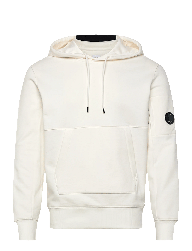 C.P. Company - Diagonal Raised Fleece Hooded Sweatshirt - hettupeysur - gauze white - 0