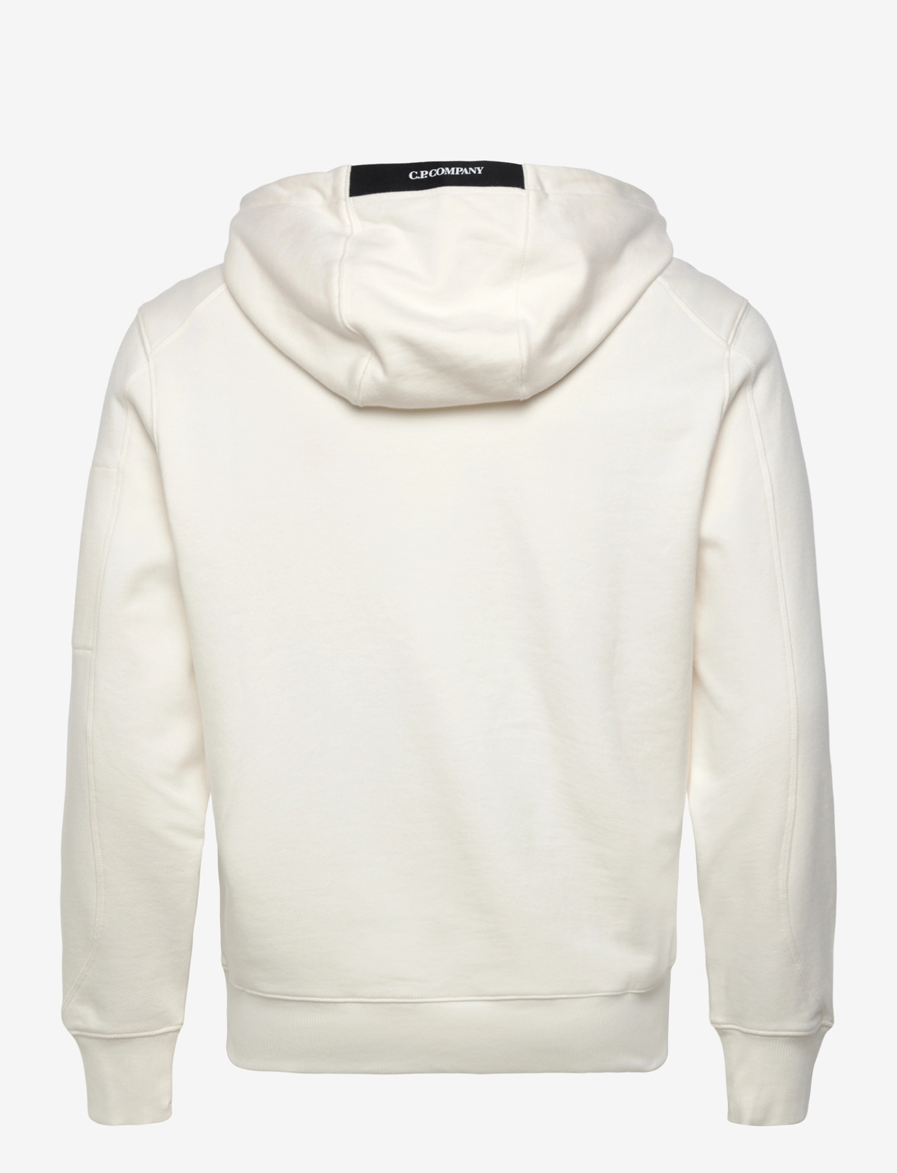 C.P. Company - Diagonal Raised Fleece Hooded Sweatshirt - hettupeysur - gauze white - 1