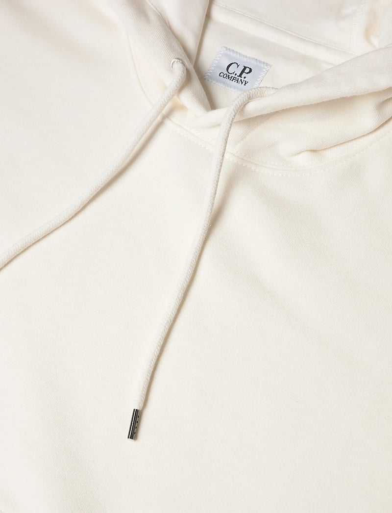 C.P. Company - Diagonal Raised Fleece Hooded Sweatshirt - hettupeysur - gauze white - 3