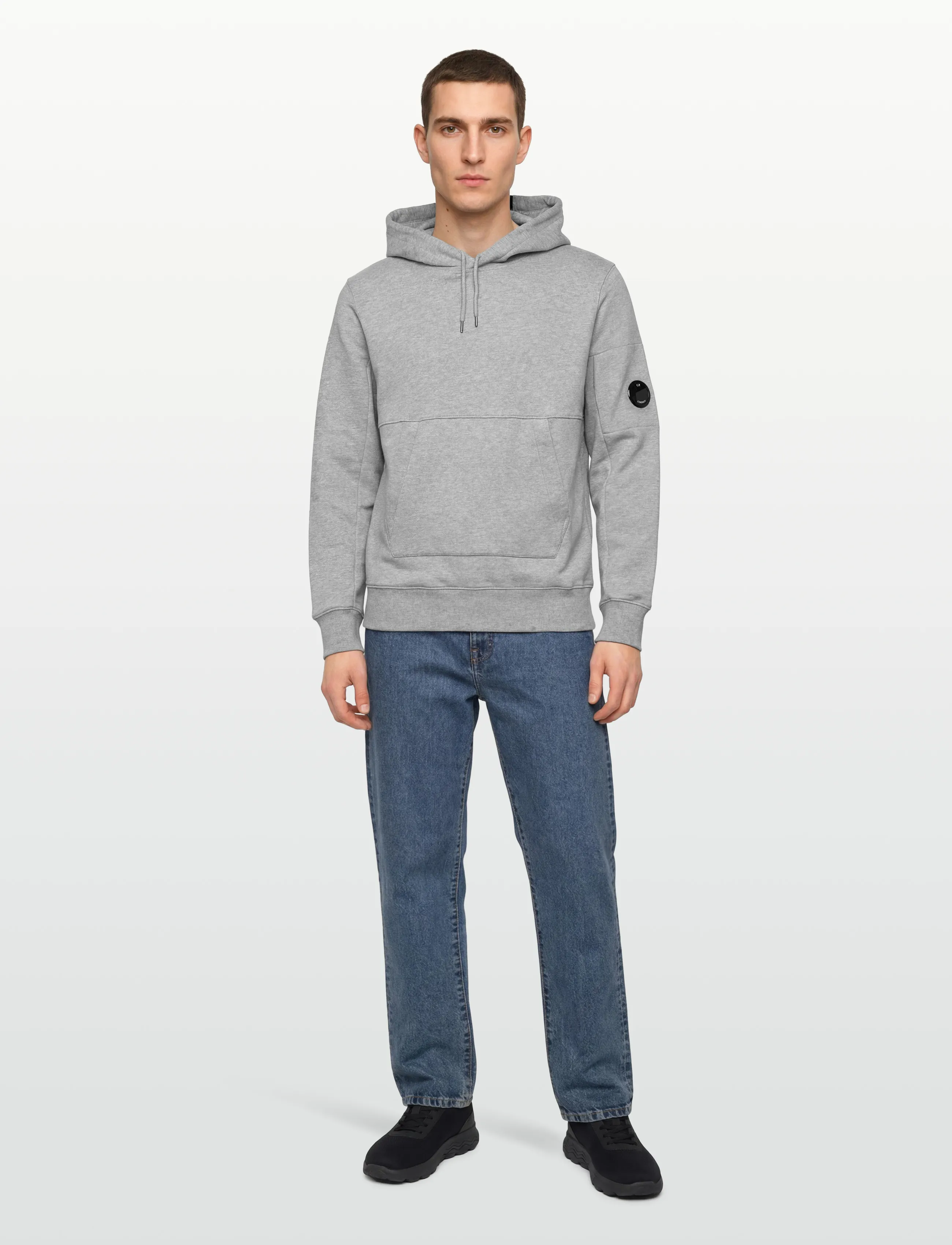 Diagonal Raised Fleece Hooded Sweatshirt