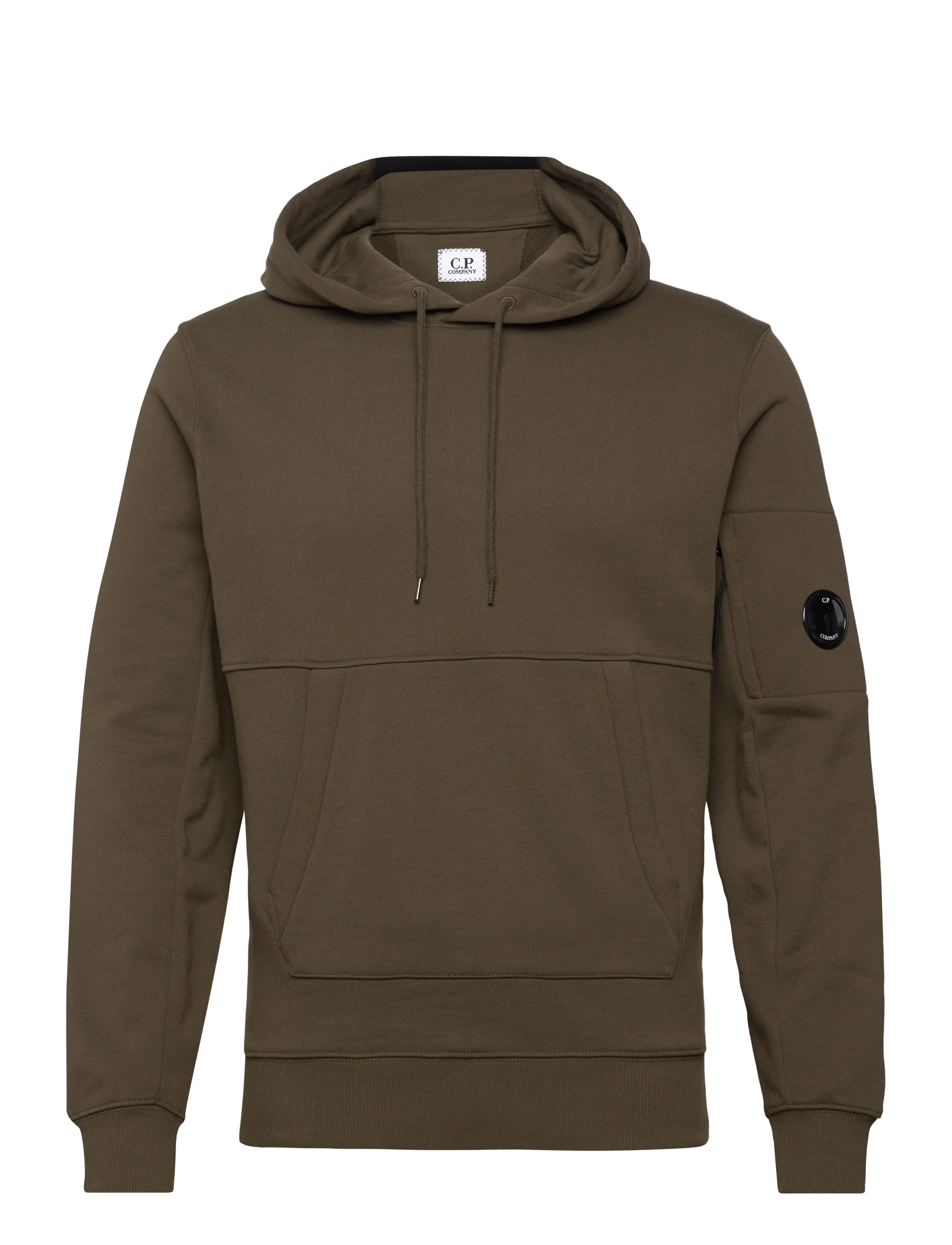 Diagonal Raised Fleece Hooded Sweatshirt - IVY GREEN